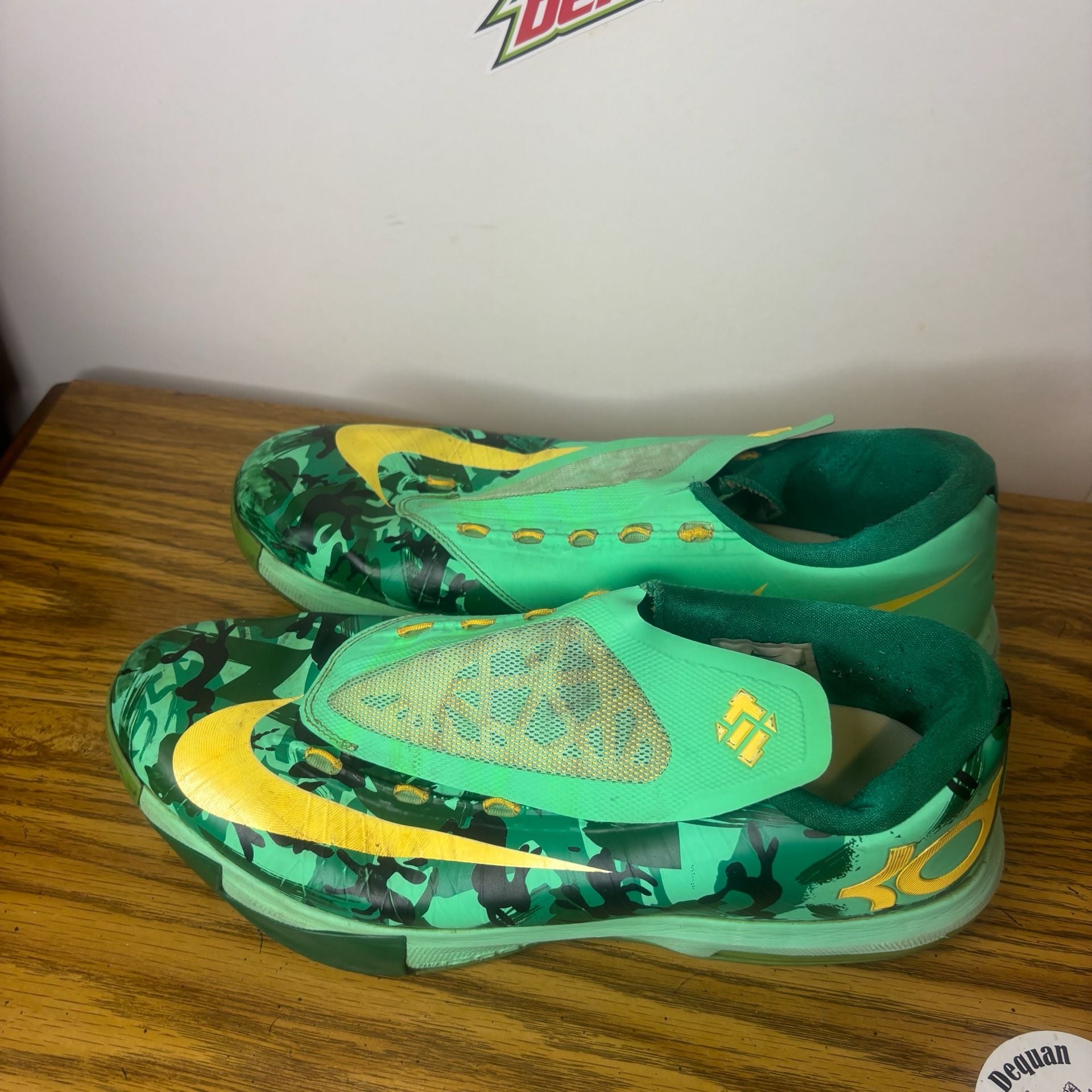 Nike KD 6 VI Men's Sneakers Easter Green Camo Size 12.5 pre-owned 3