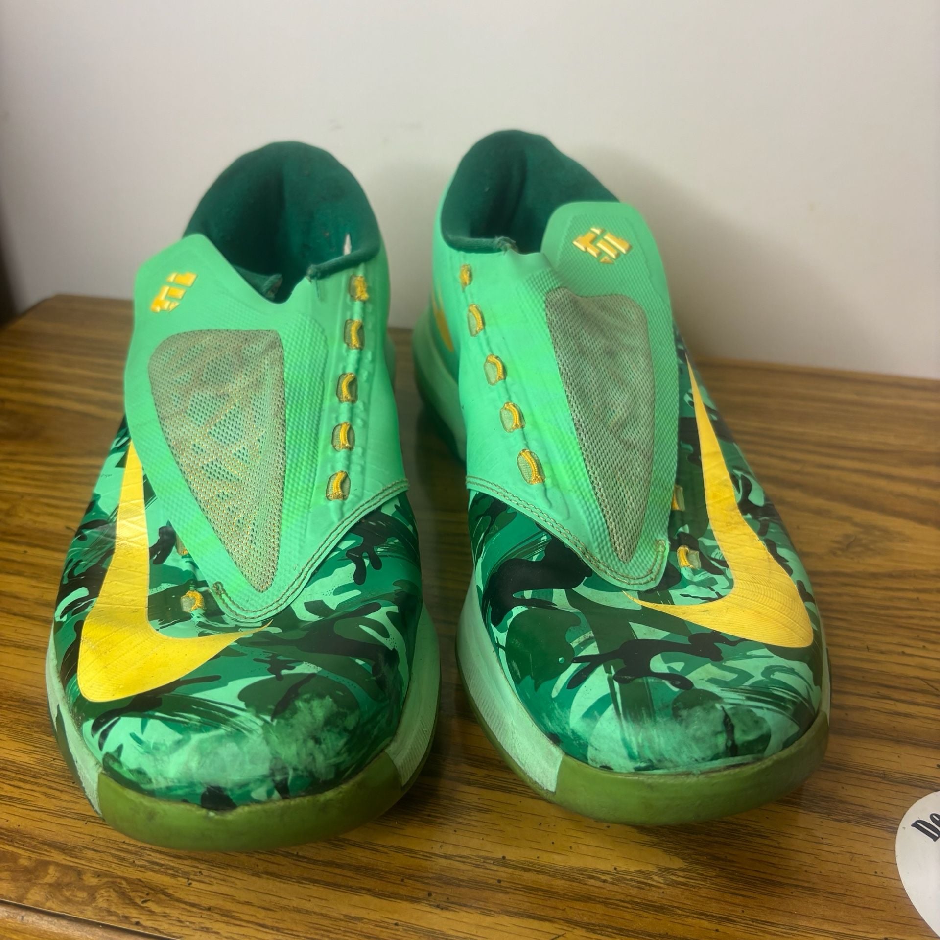 Nike KD 6 VI Men's Sneakers Easter Green Camo Size 12.5 pre-owned 7