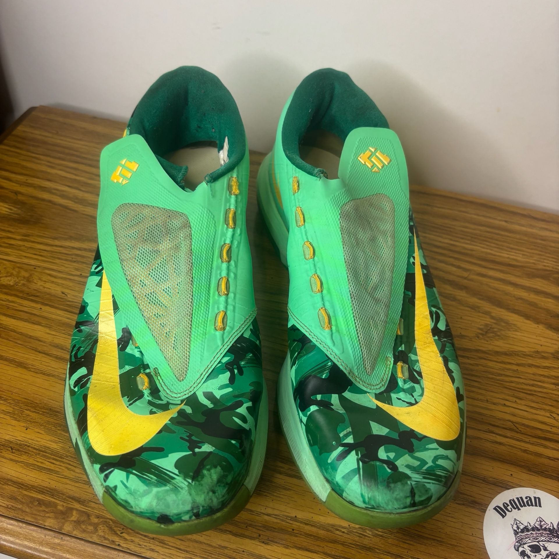 Nike KD 6 VI Men's Sneakers Easter Green Camo Size 12.5 pre-owned 8