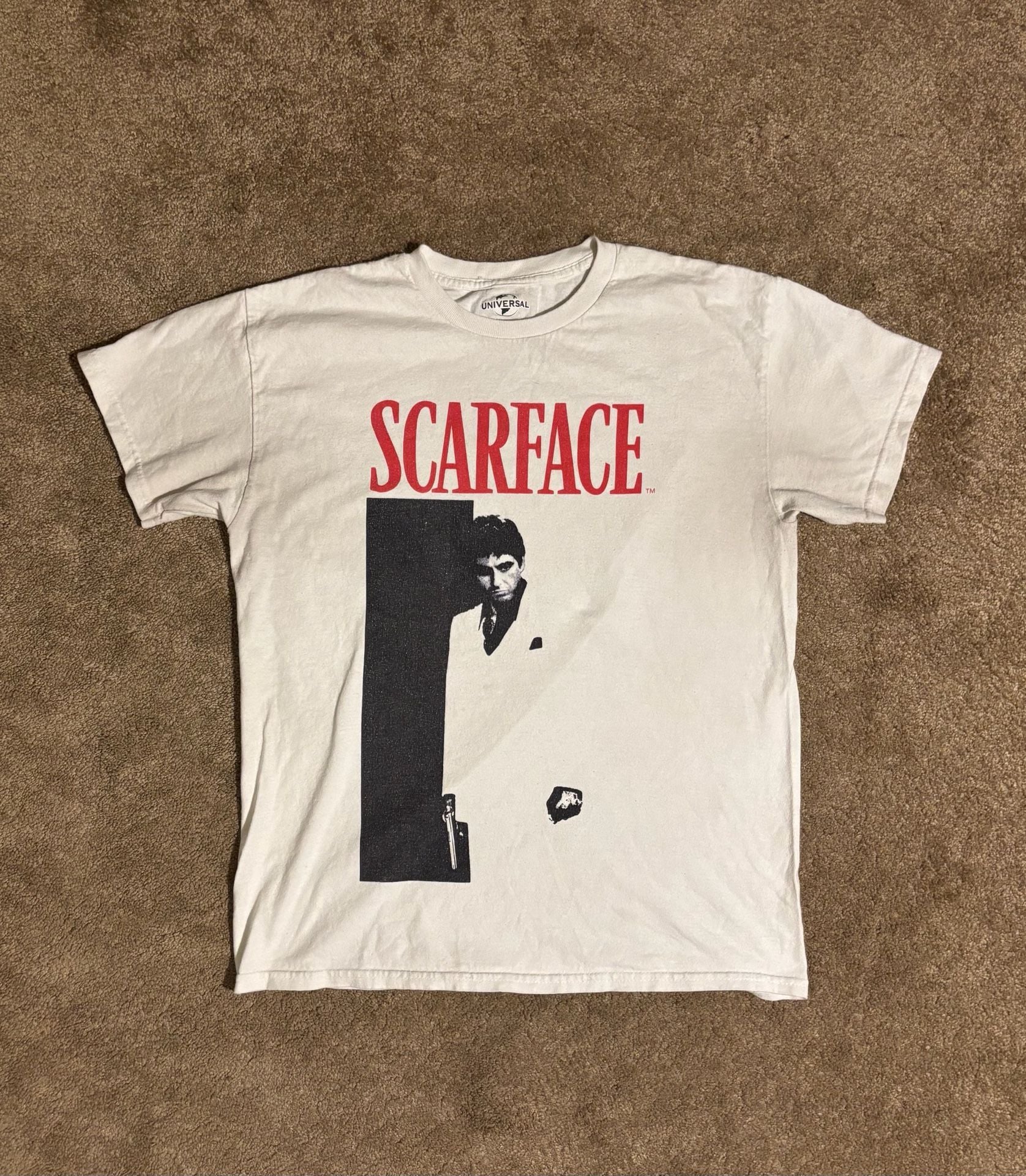 Scarface Tony Montana Graphic Tee Shirt White Al Pacino Universal Studios Large 2