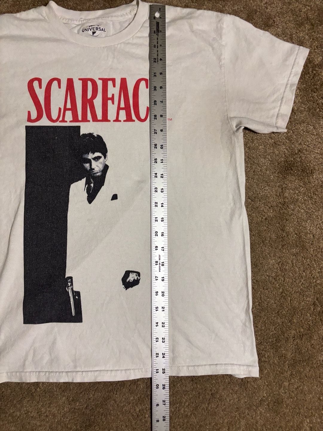 Scarface Tony Montana Graphic Tee Shirt White Al Pacino Universal Studios Large 6