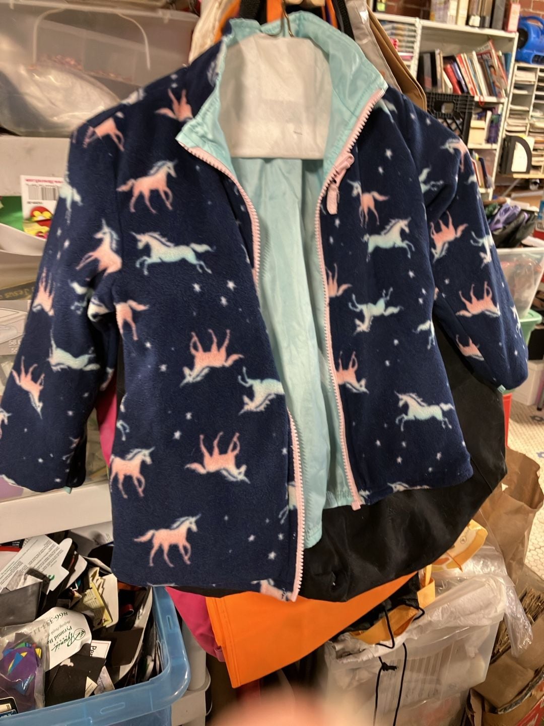Reversible Unicorn Fleece Jacket Size 5/6 T 1