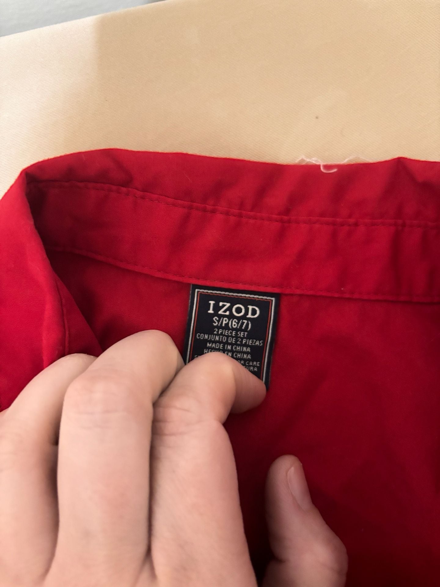 Red Long Sleeve Button Down Shirt Size 8 2