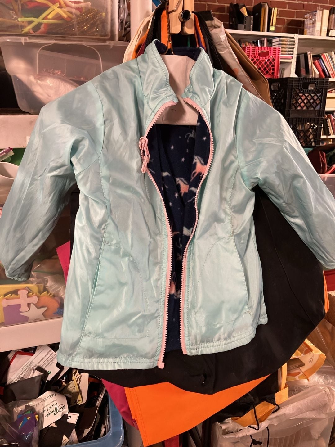 Reversible Unicorn Fleece Jacket Size 5/6 T 2