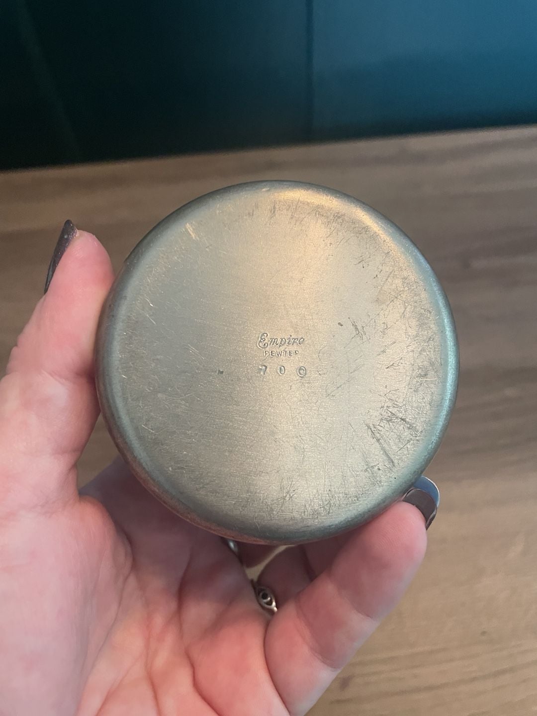 Vintage Empire Pewter Trinket Box 700 Round Lidded Dish Vintage 2