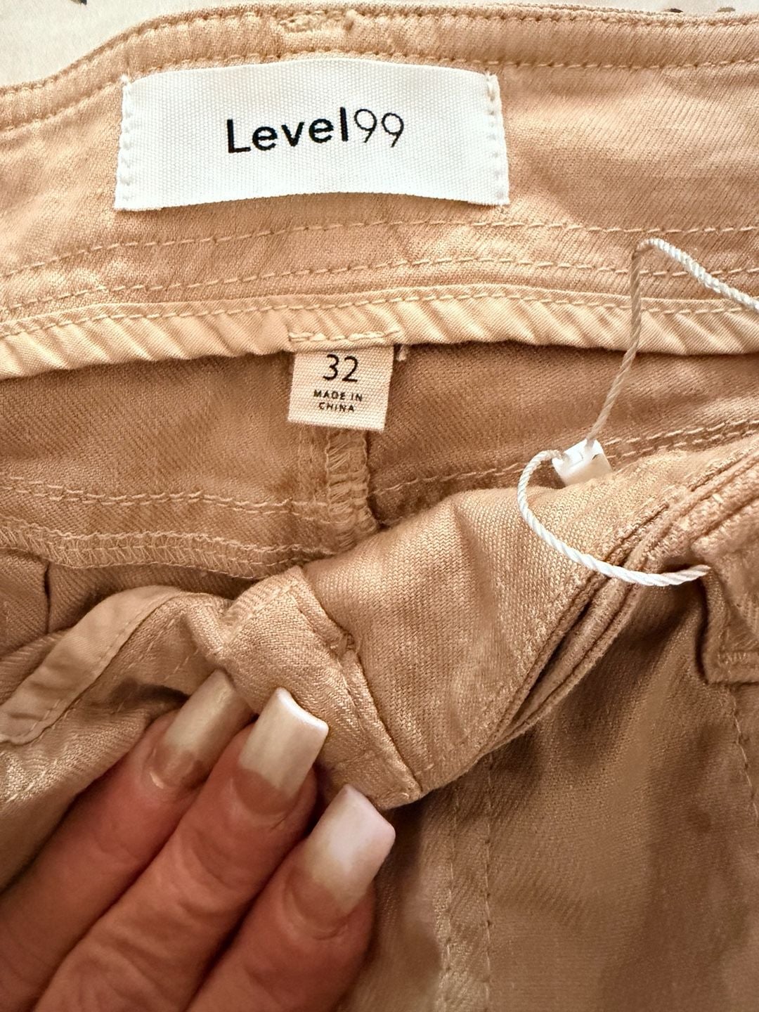 Level99 Utility Cargo Pants Size 32 Tan Casual Pocket Trousers 2