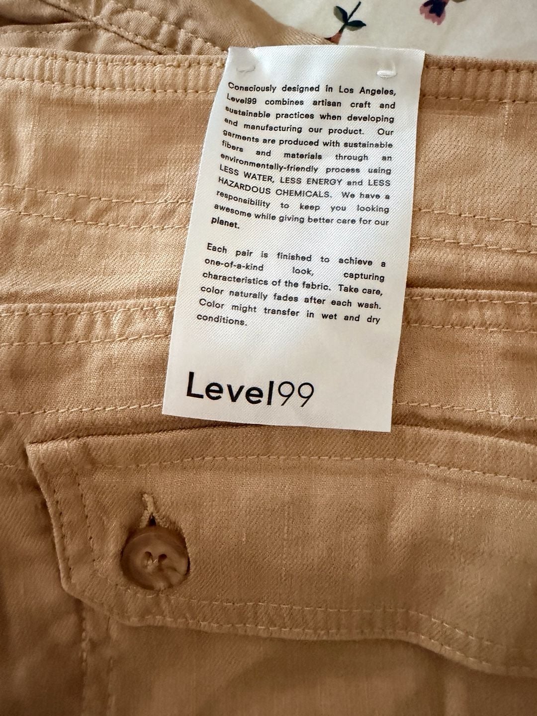 Level99 Utility Cargo Pants Size 32 Tan Casual Pocket Trousers 3