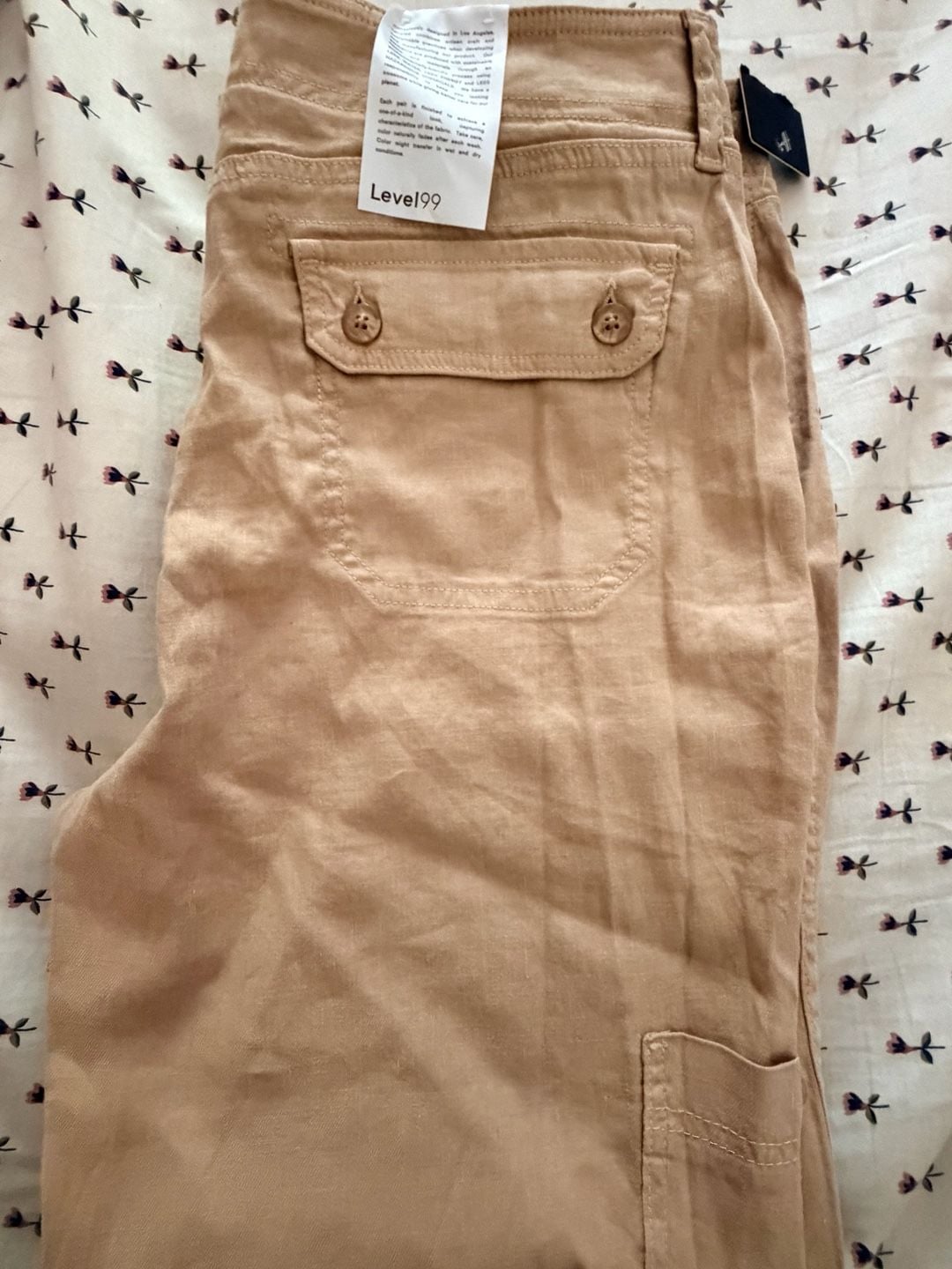 Level99 Utility Cargo Pants Size 32 Tan Casual Pocket Trousers 6