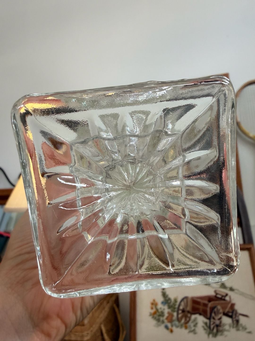 Vintage Indiana Clear Pressed Glass Footed Candy Dish Jar With Lid Home Decor 9