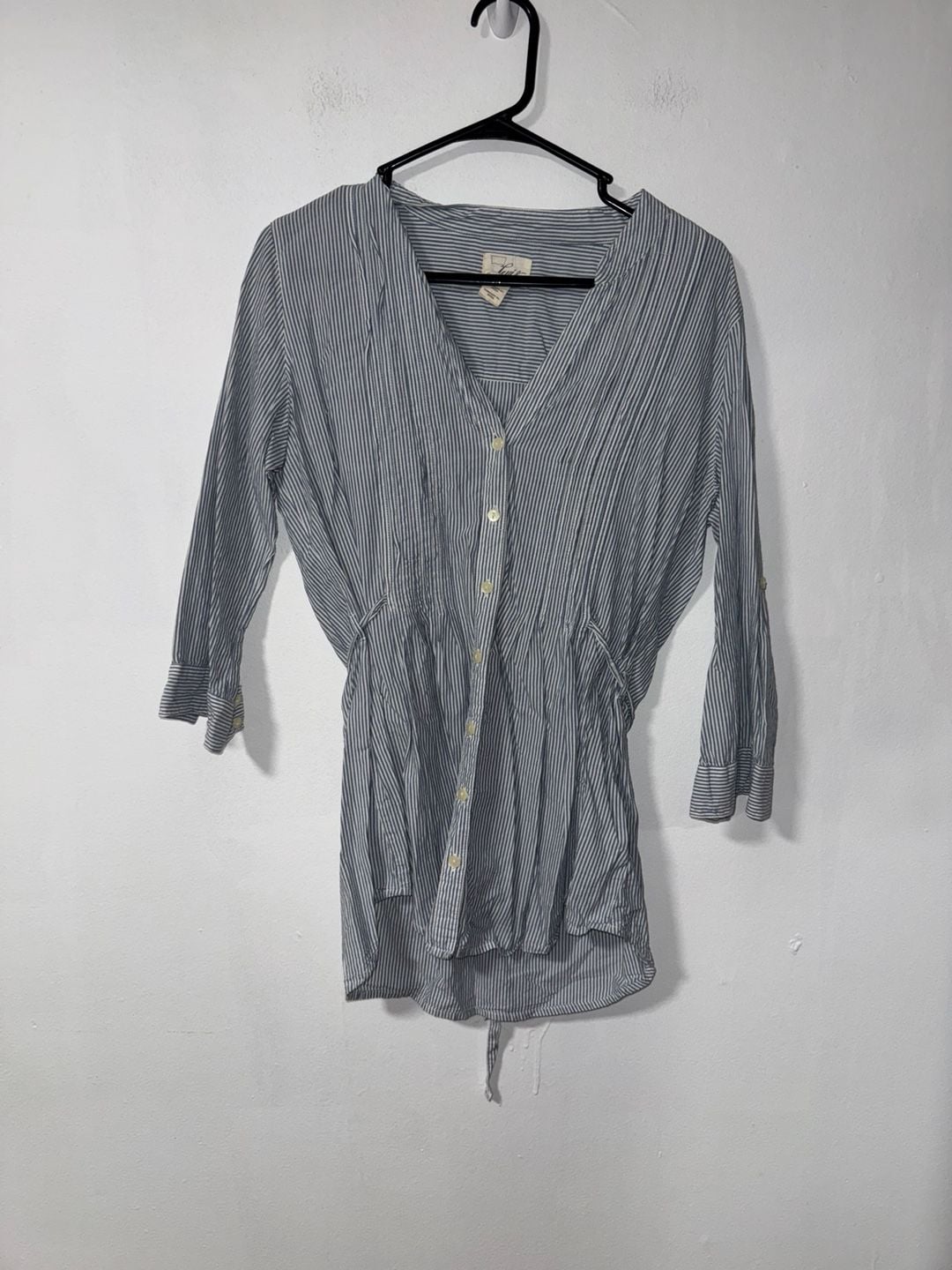 Levi's Striped V-Neck Button Front Tunic Shirt 2