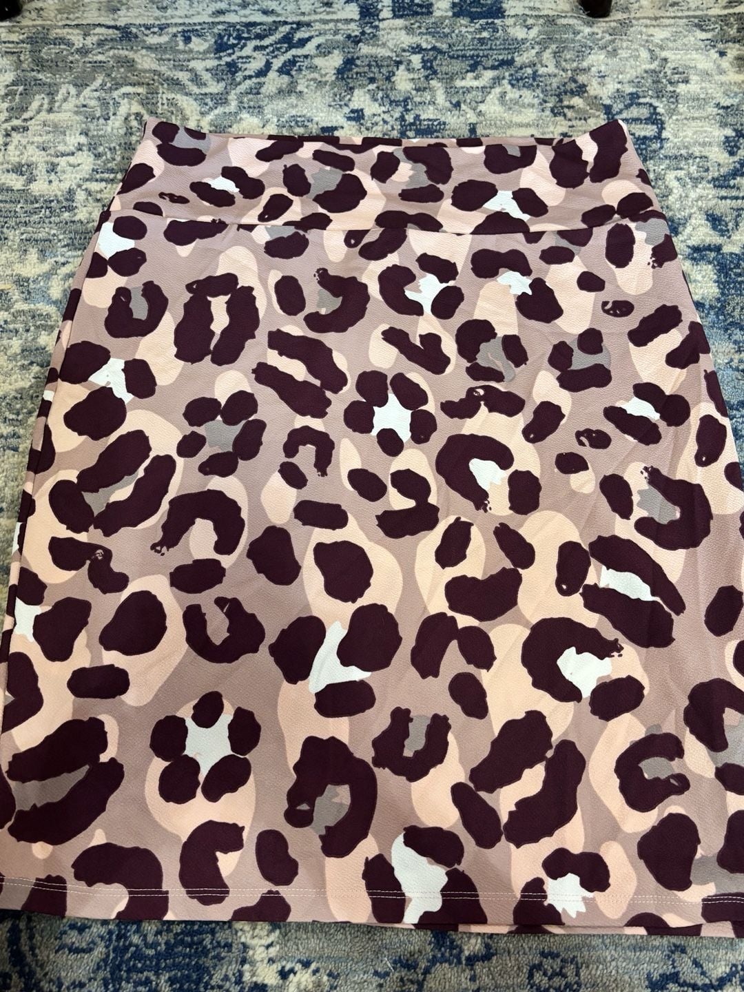LuLaRoe Animal Print Skirt Size 2XL Pink Brown Leopard 2