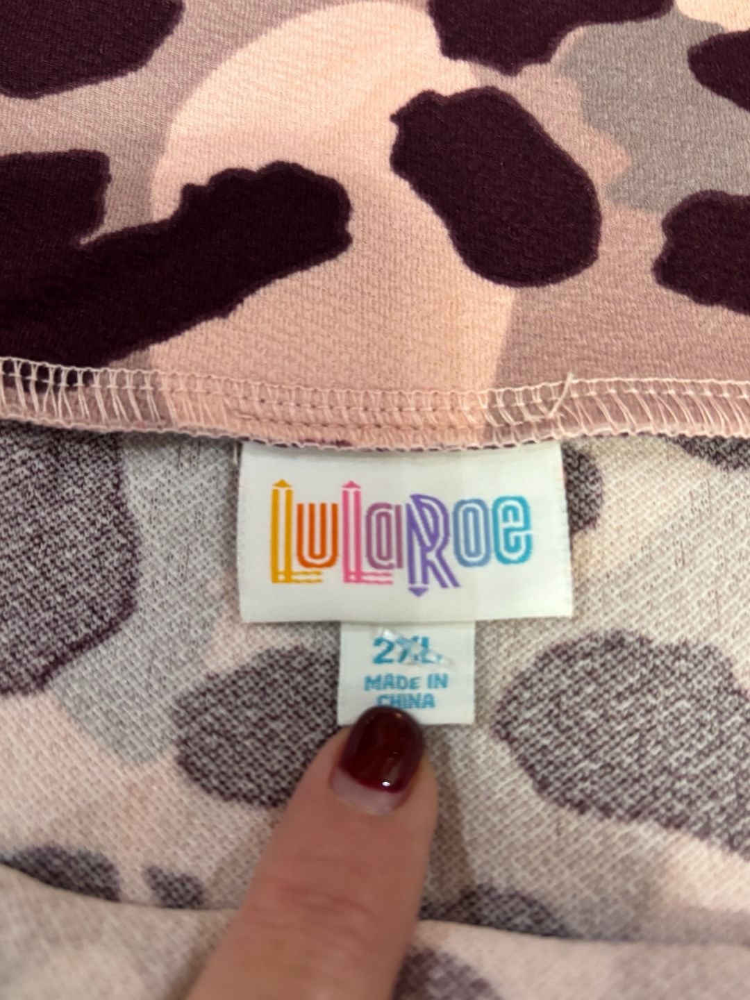 LuLaRoe Animal Print Skirt Size 2XL Pink Brown Leopard 4