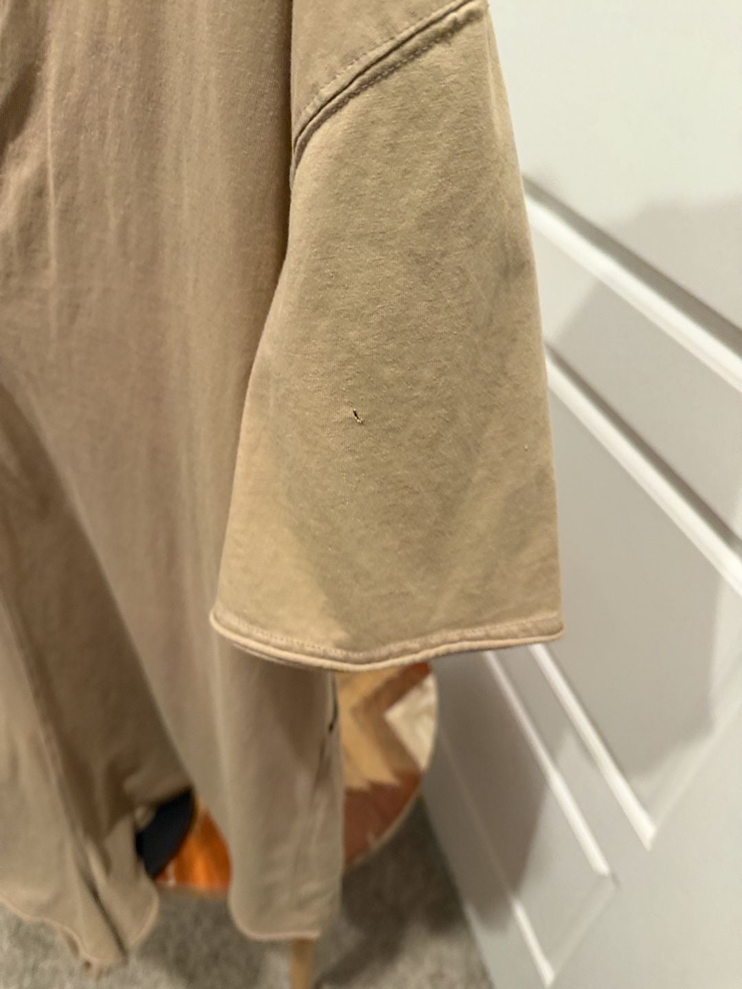 Free People Deep V-Neck T-Shirt Tan Oversized Short Sleeve 4