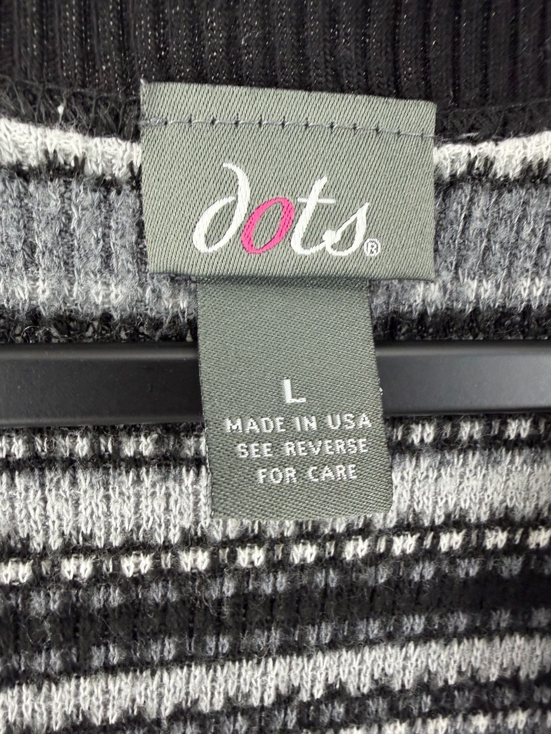 Dots Size Large Black Gray Striped Sweater Tunic Belted Y2K Prep 4