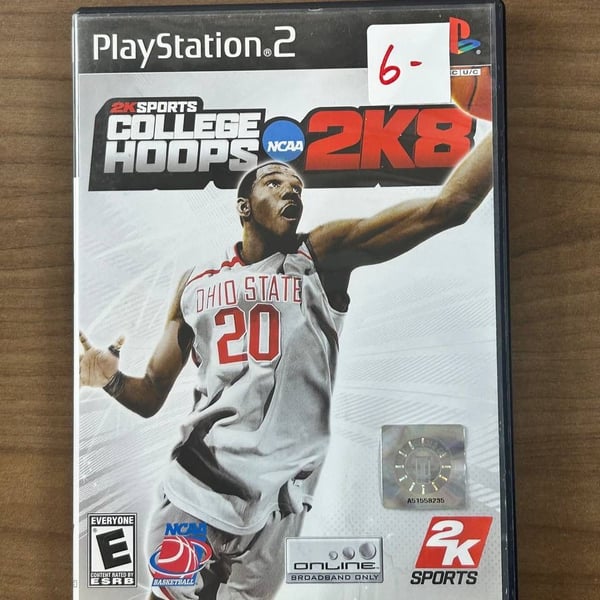 College Hoops 2K8 PS2 PlayStation 2 2007 Game w/ Manual & Case 2K Sports