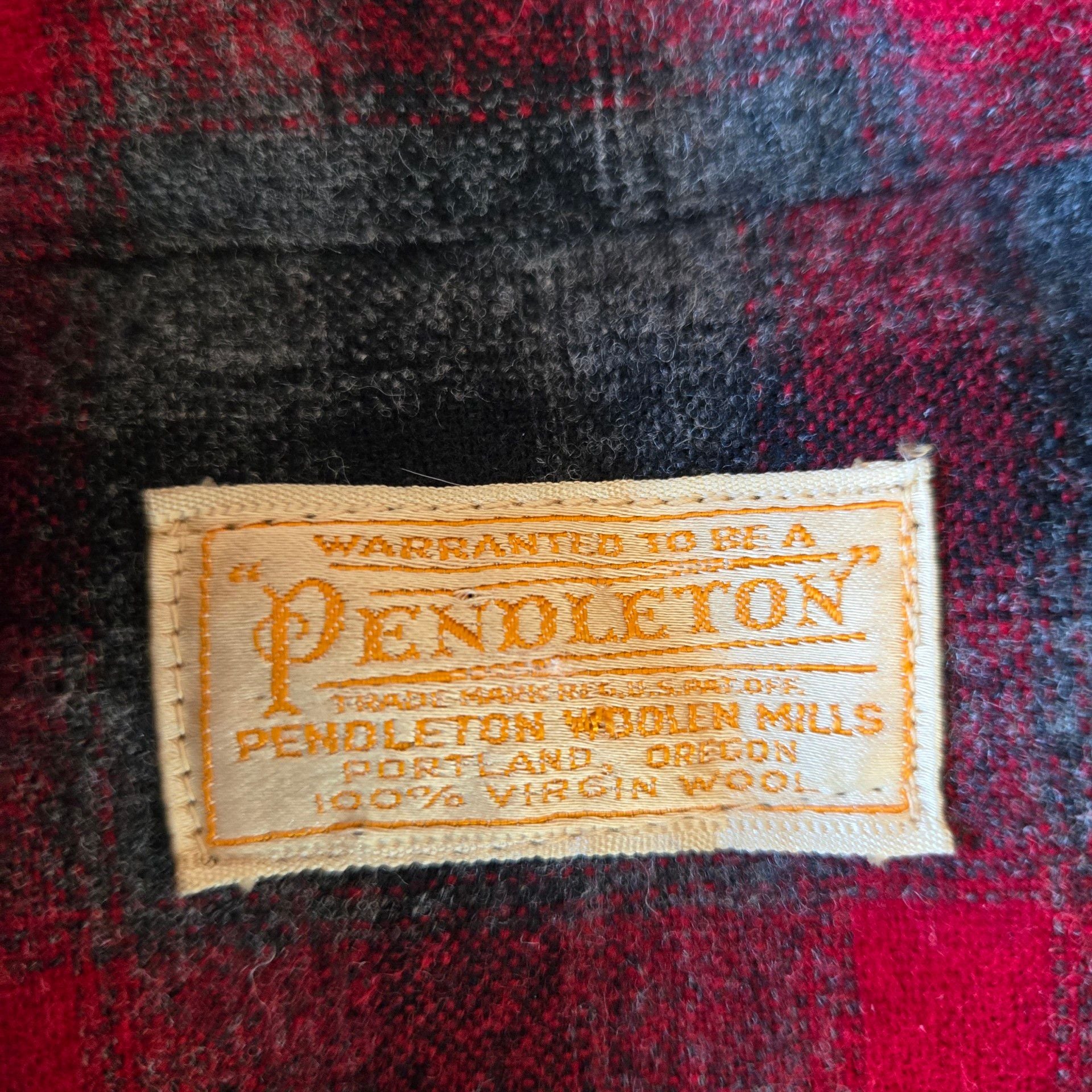 Pendleton Vintage 1950s 49er Wool Jacket Red Black Plaid 7