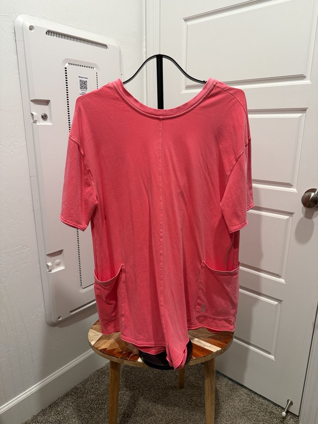 Free People Movement T-Shirt Pink Pocket Short Sleeve Top 2