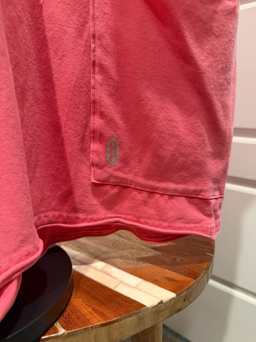 Free People Movement T-Shirt Pink Pocket Short Sleeve Top 3