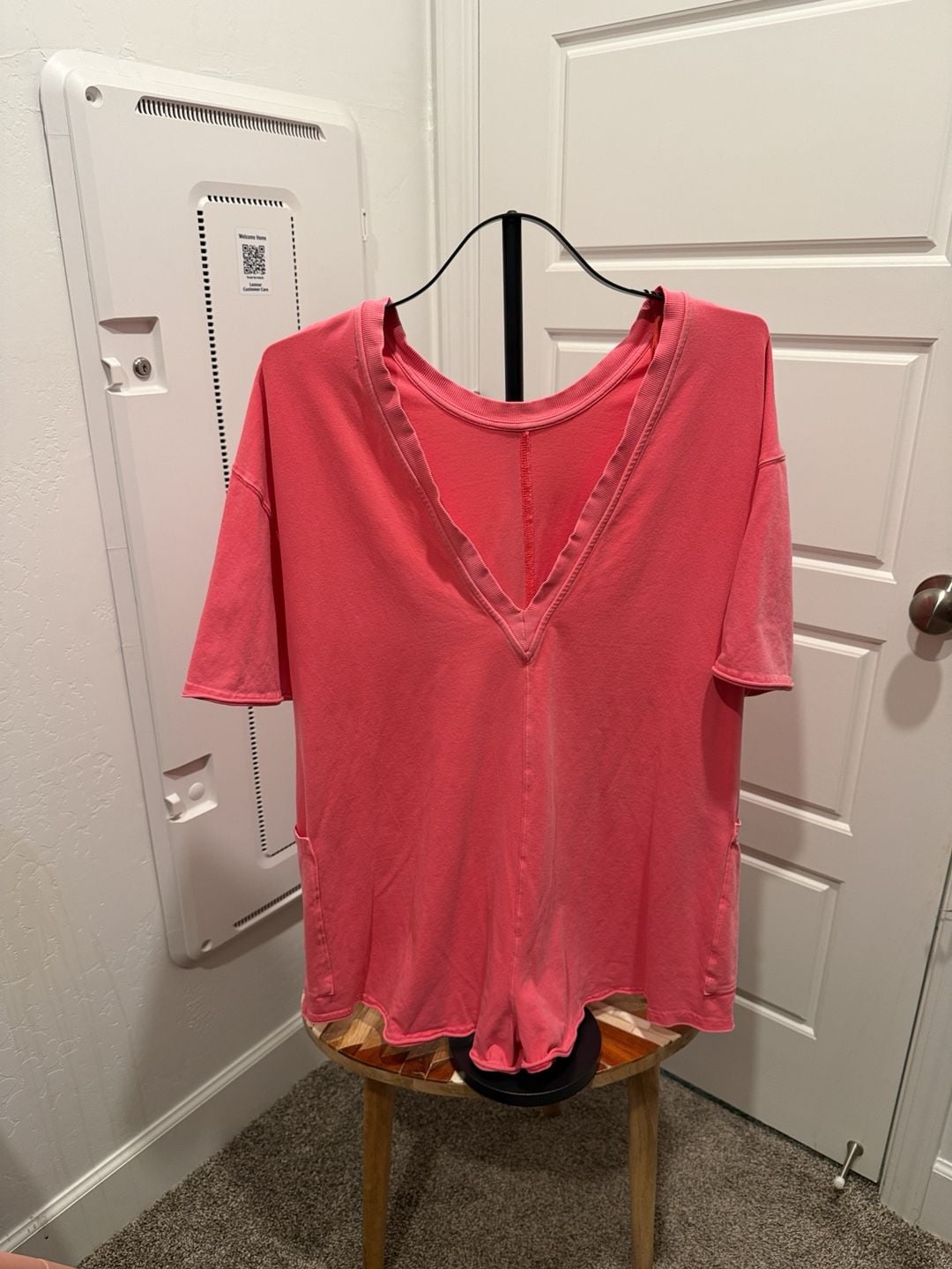 Free People Movement T-Shirt Pink Pocket Short Sleeve Top 4
