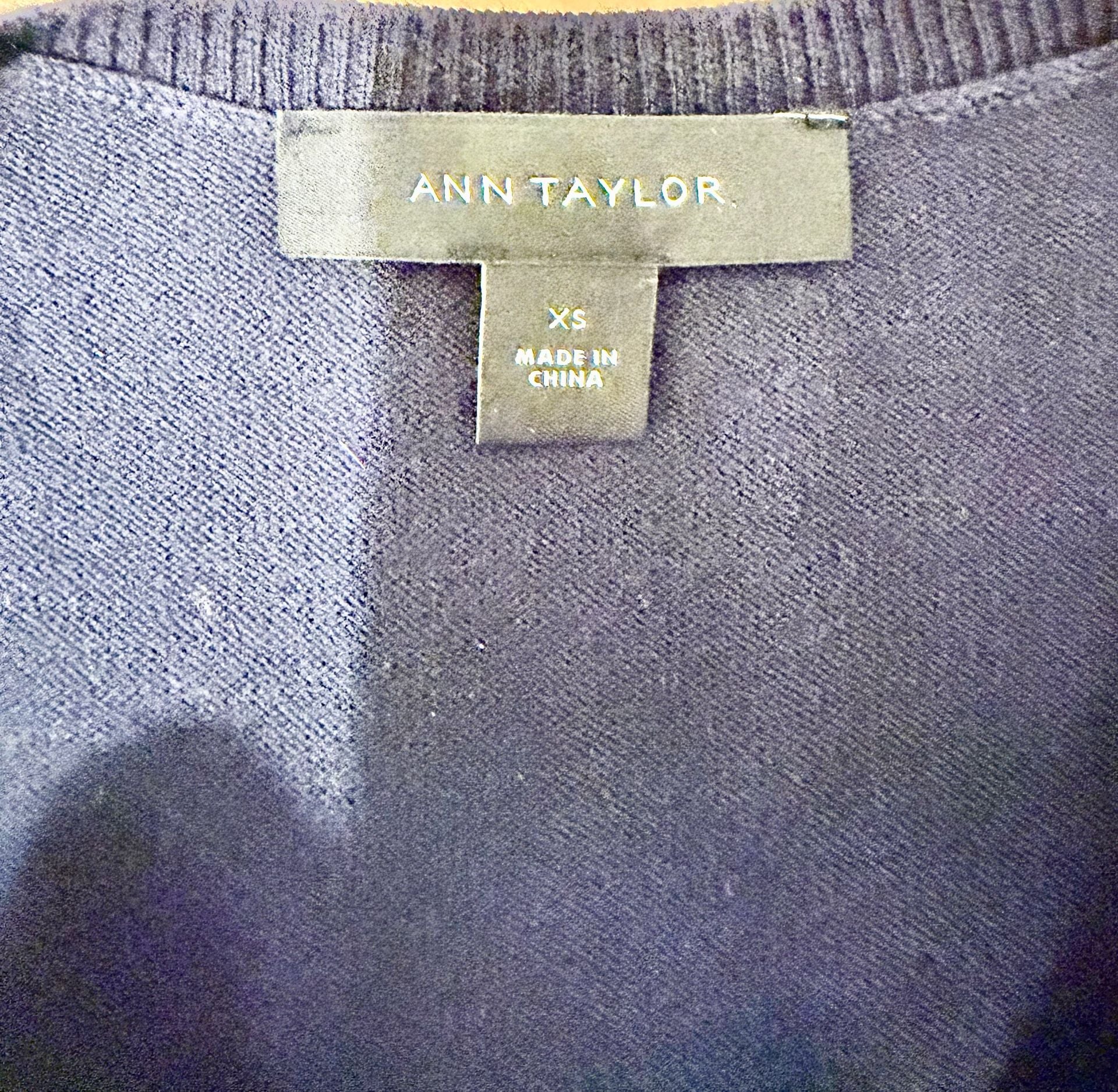 Ann Taylor Preppy Classic Sweater Size XS Blue Knit Long Sleeve Cardigan 3