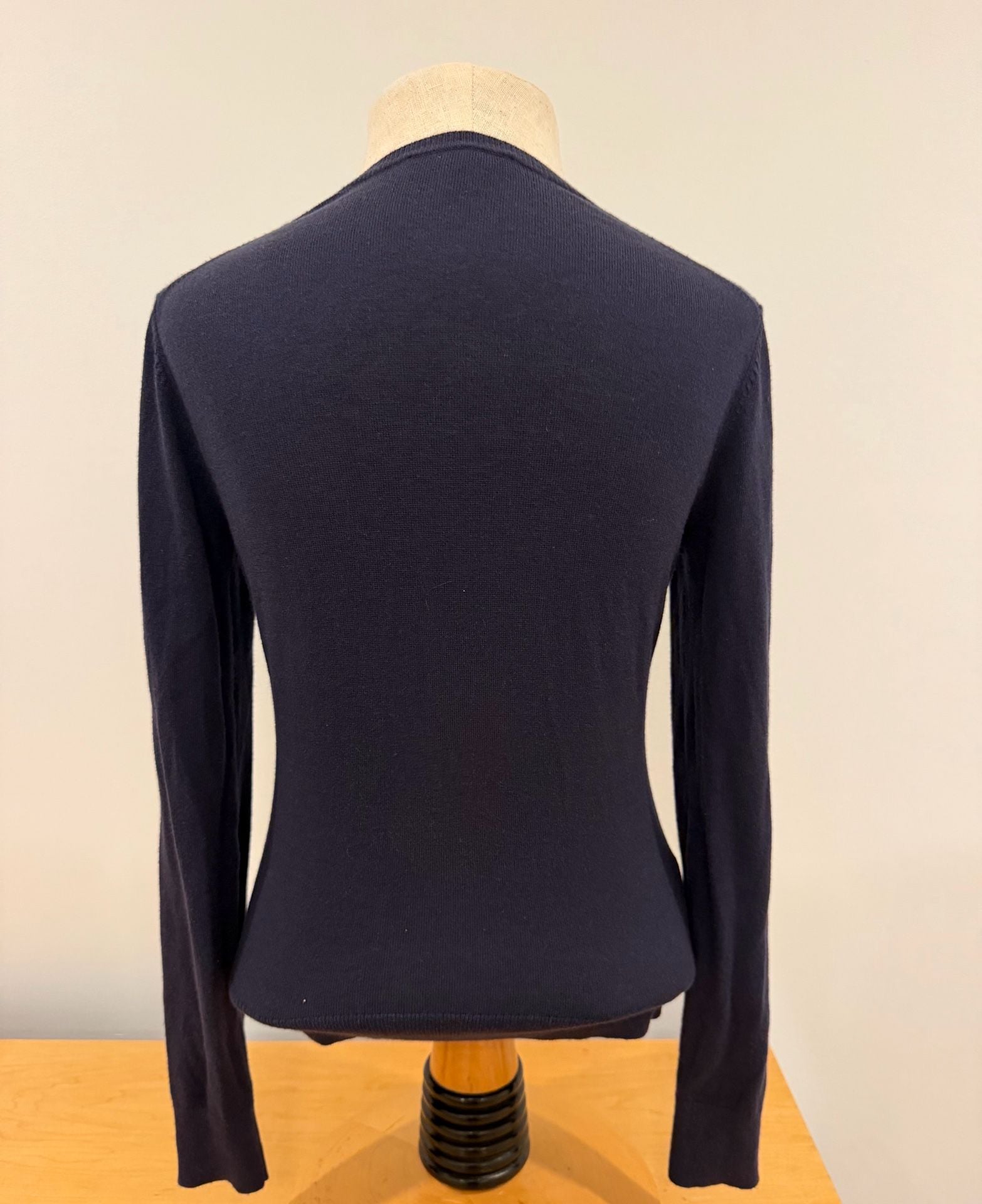 Ann Taylor Preppy Classic Sweater Size XS Blue Knit Long Sleeve Cardigan 4