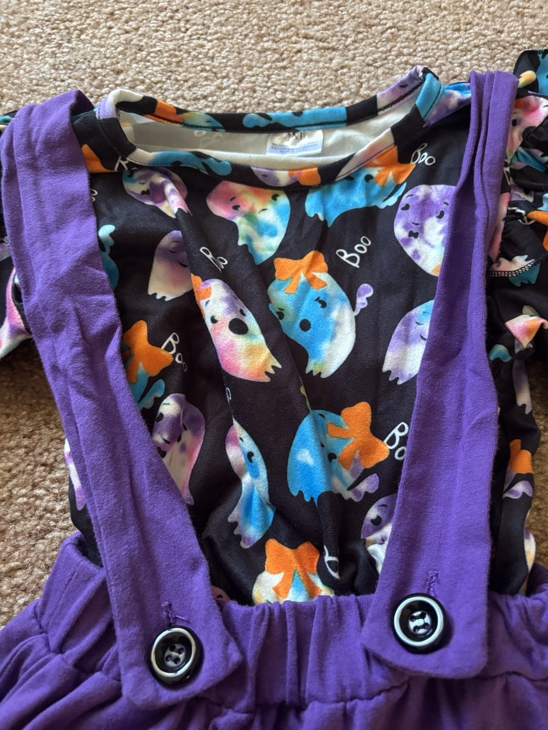 Sparkle in Pink Halloween Ghost Suspender Skirt Outfit Size 3