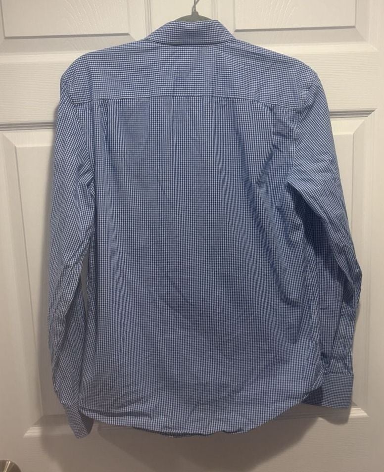 Crewcuts Thompson Shirt Size 16 Blue White Gingham Button Down 2