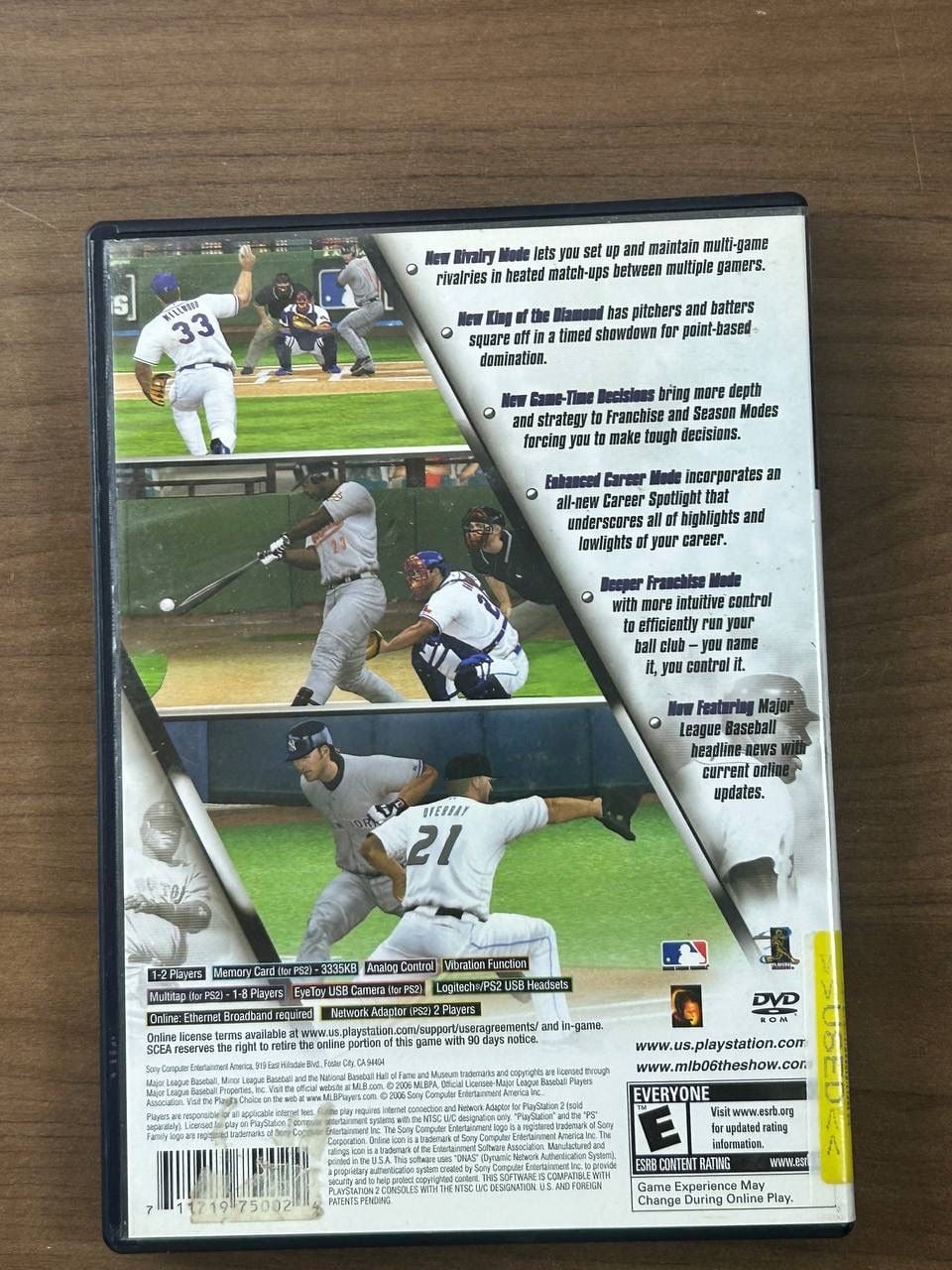 MLB 06 The Show PS2 PlayStation 2 2006 Baseball Game Disc & Case No Manual 3