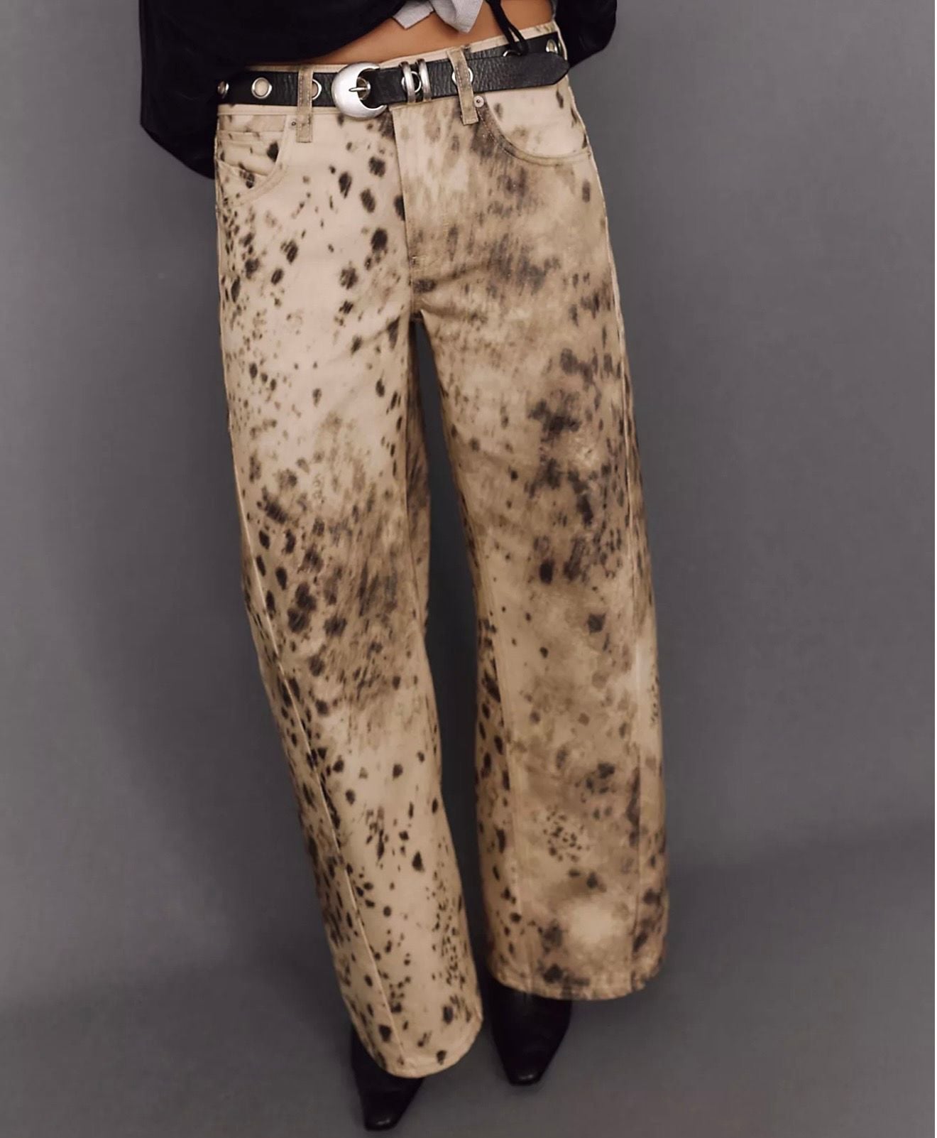 Free people We The Free Alter Ego Wide-Leg Printed Jeans Size 28 3