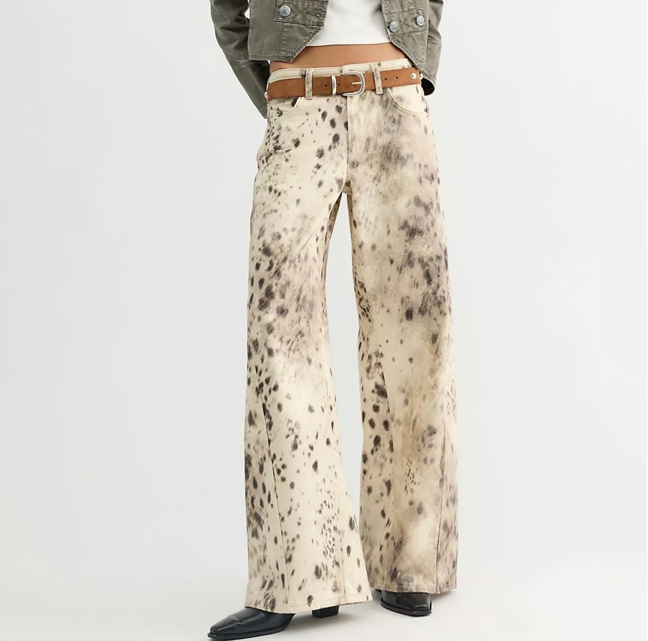 Free people We The Free Alter Ego Wide-Leg Printed Jeans Size 28 4