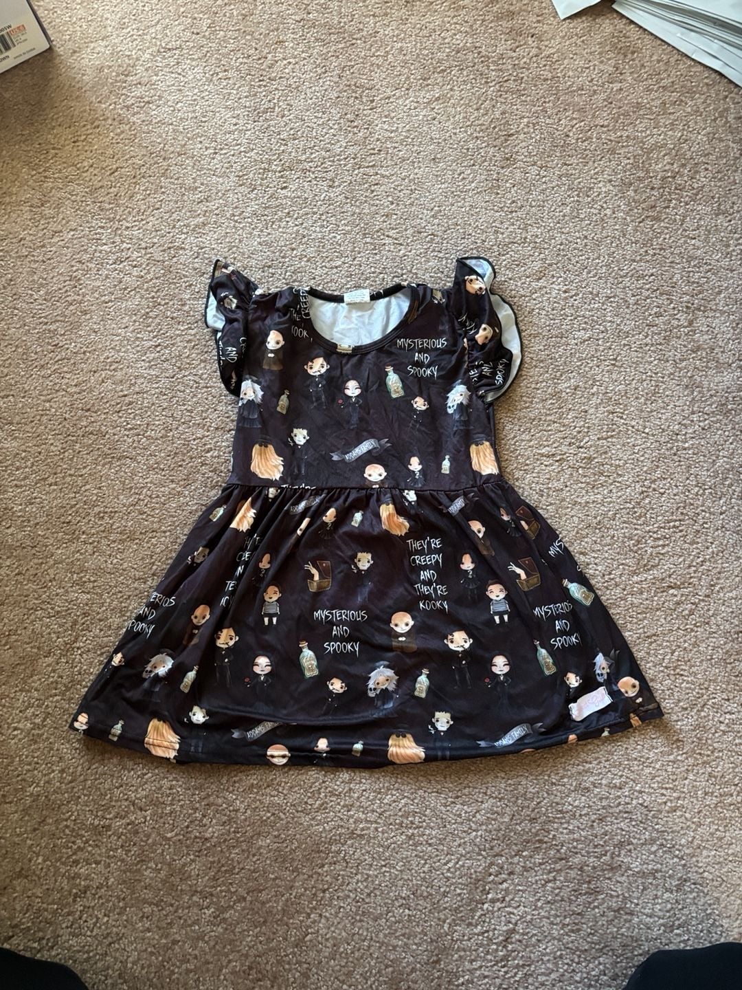 Sweet Girls Addams Family Dress Size 3XL (7-8T) Spooky Graphic 2