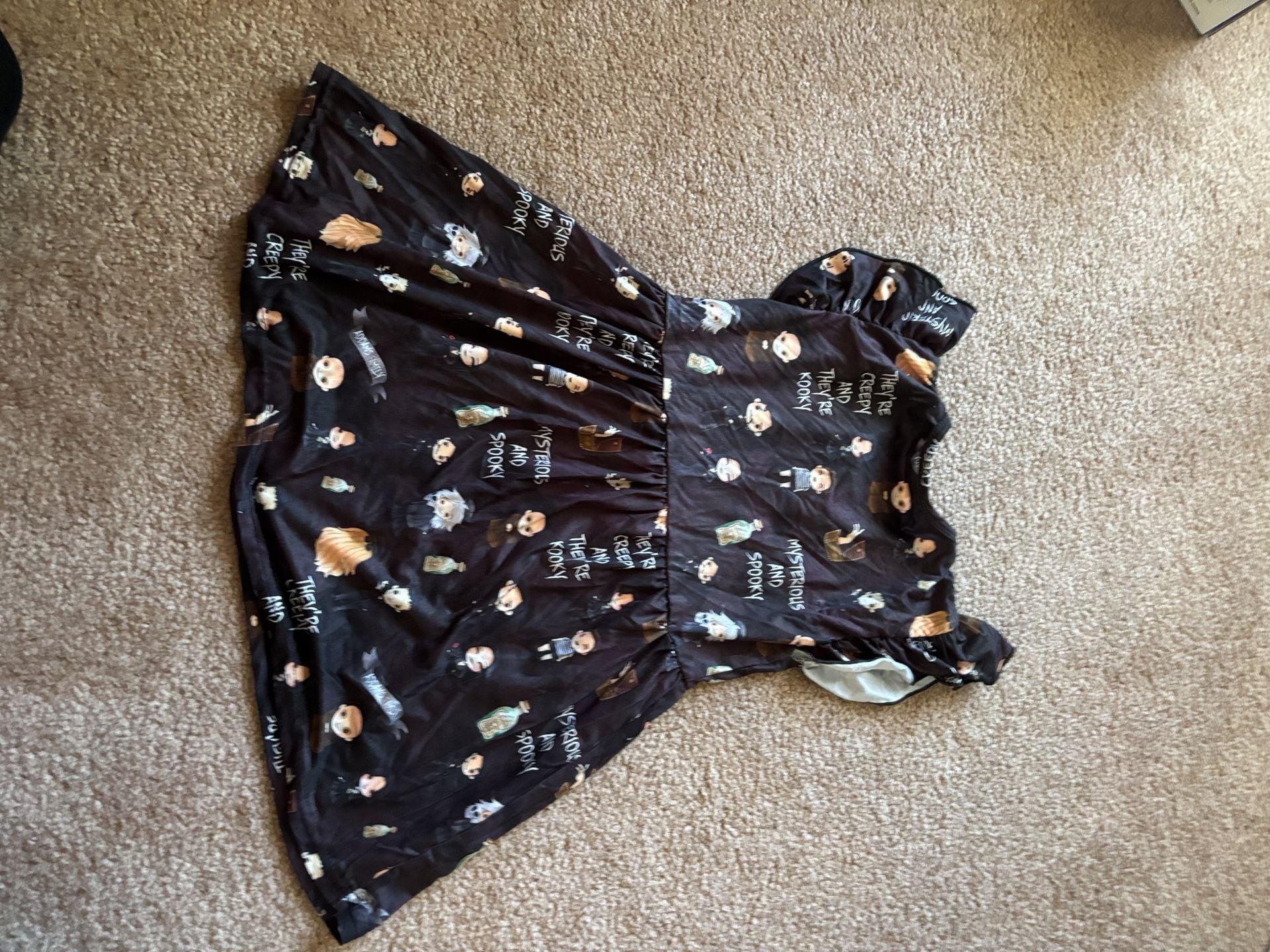 Sweet Girls Addams Family Dress Size 3XL (7-8T) Spooky Graphic 5