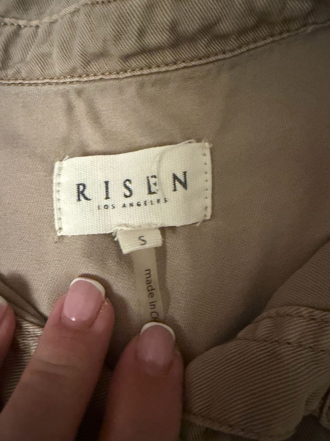 Risen Los Angeles Button Down Shirt Size S Taupe Long Sleeve 1