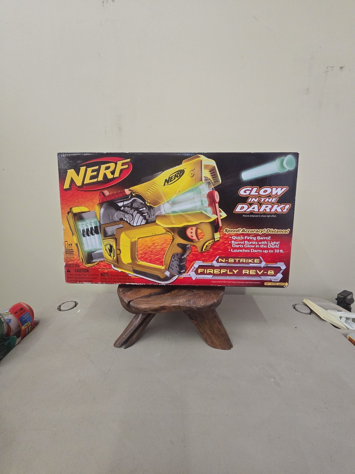 Nerf N-Strike Firefly REV-8 Glow in the Dark Blaster New in Box 1