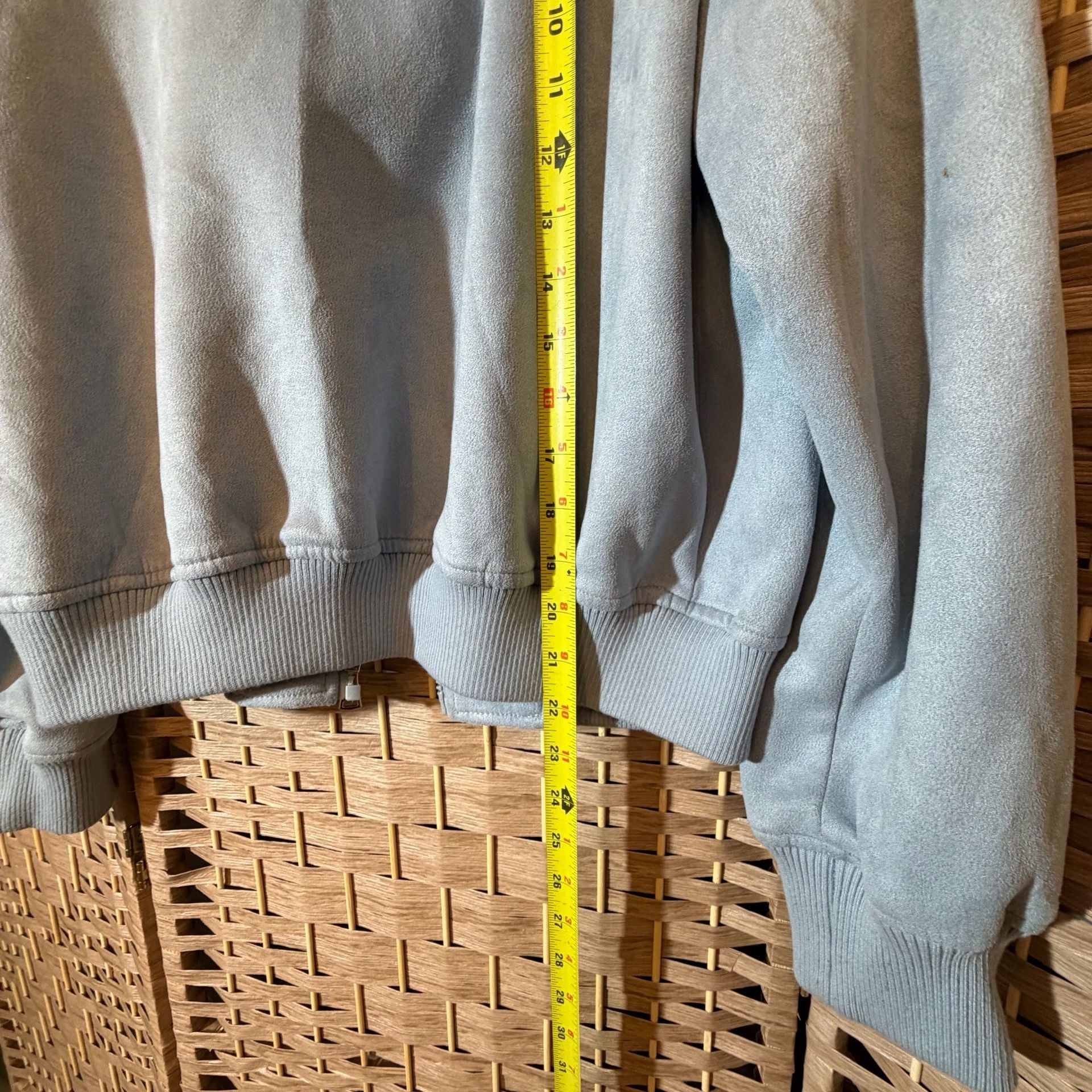 Cisono Outerwear Suede Bomber Jacket Size L Blue 7