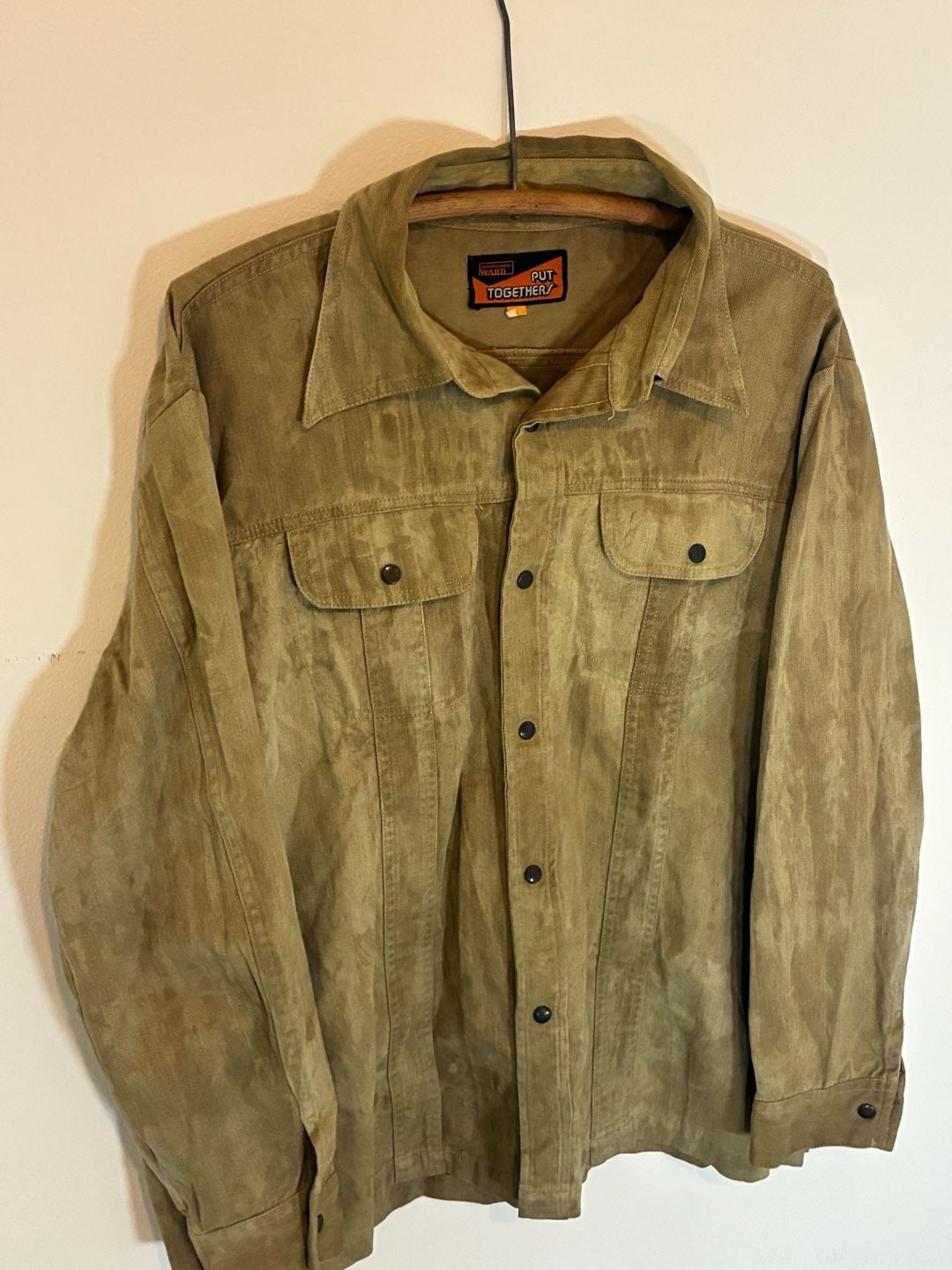 1970s FADED Montgomery Ward Put Togethers Jacket Size XL Olive Green/Tan 3