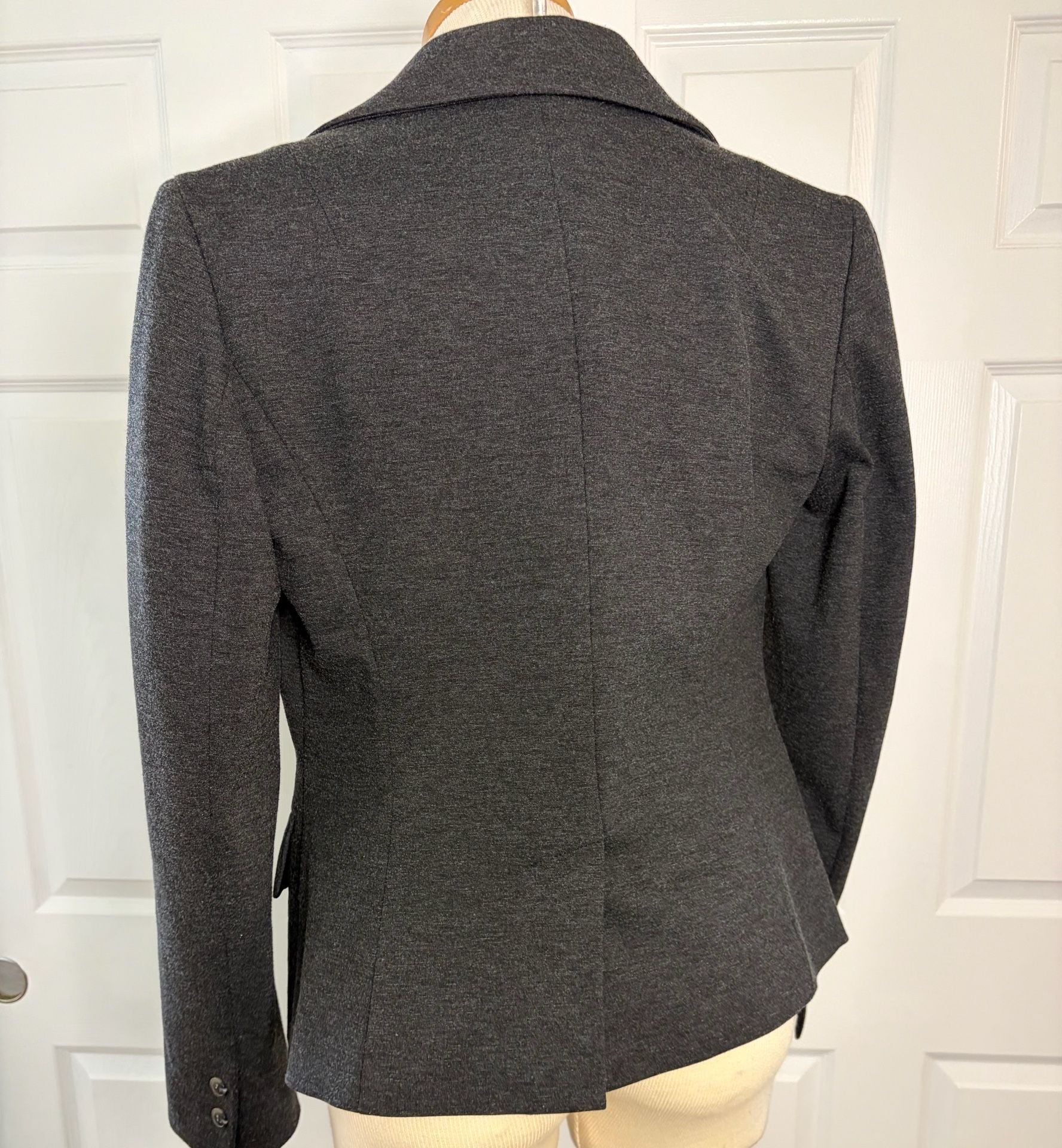 124-Jones New York Collection Stretch Blazer Size 8 Gray Two-Button Jacket 3