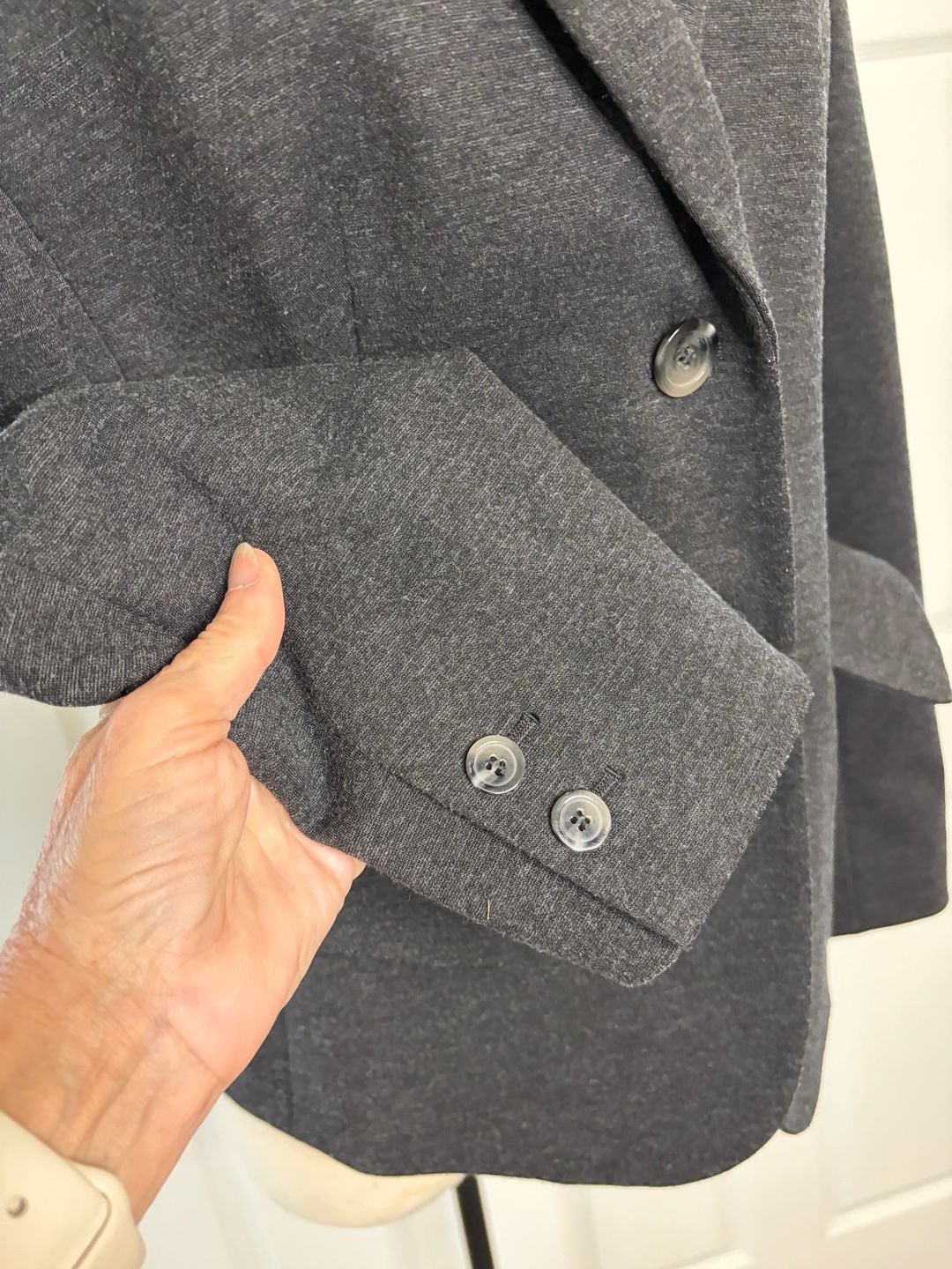 124-Jones New York Collection Stretch Blazer Size 8 Gray Two-Button Jacket 5