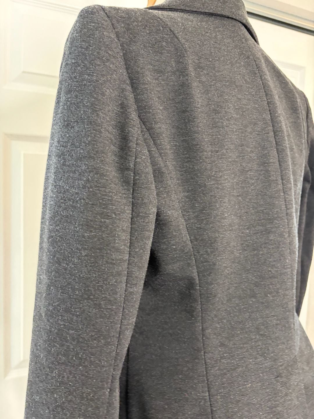 124-Jones New York Collection Stretch Blazer Size 8 Gray Two-Button Jacket 9