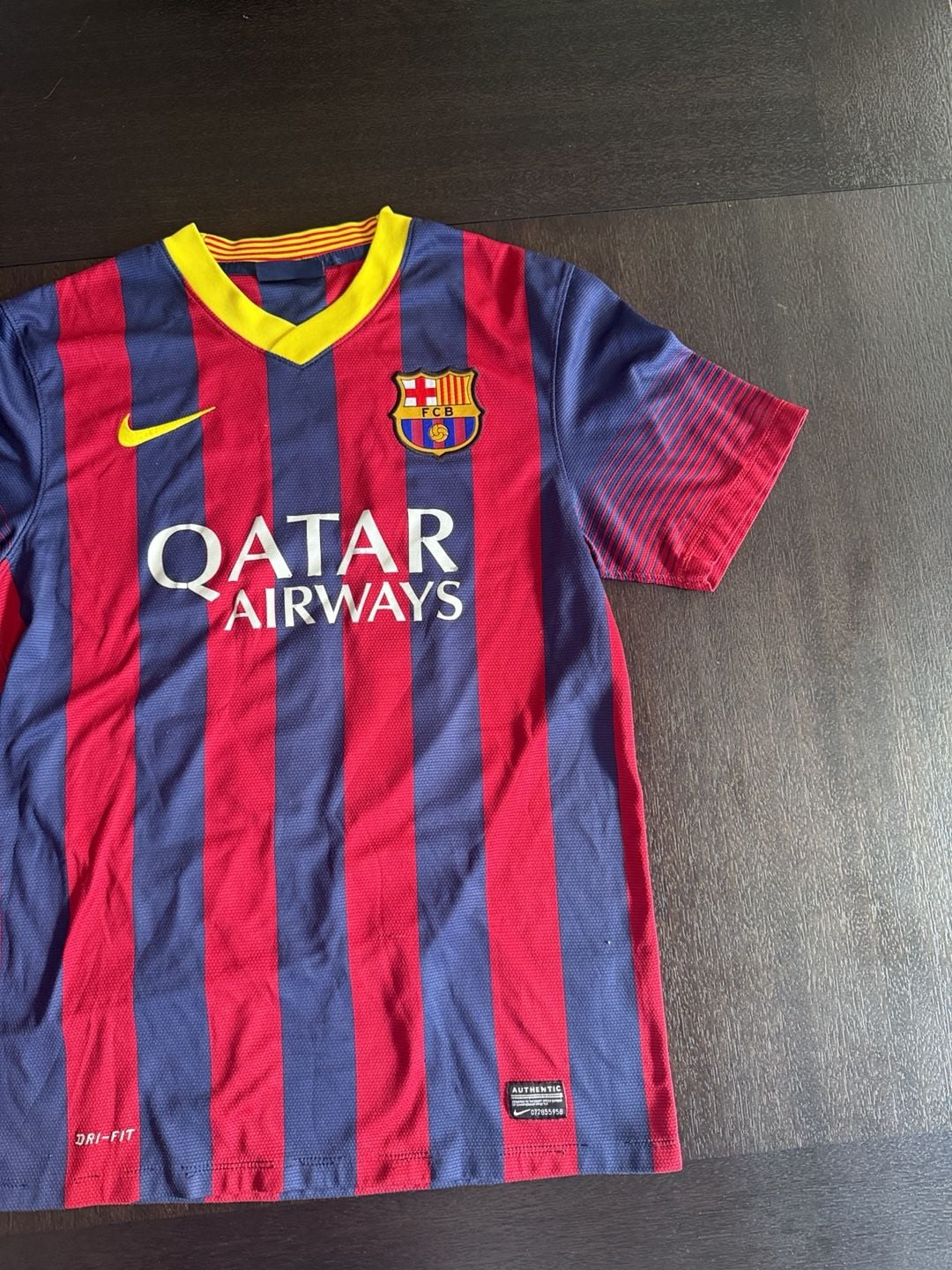 Nike FC Barcelona Qatar Airways Soccer Jersey Messi #10 3