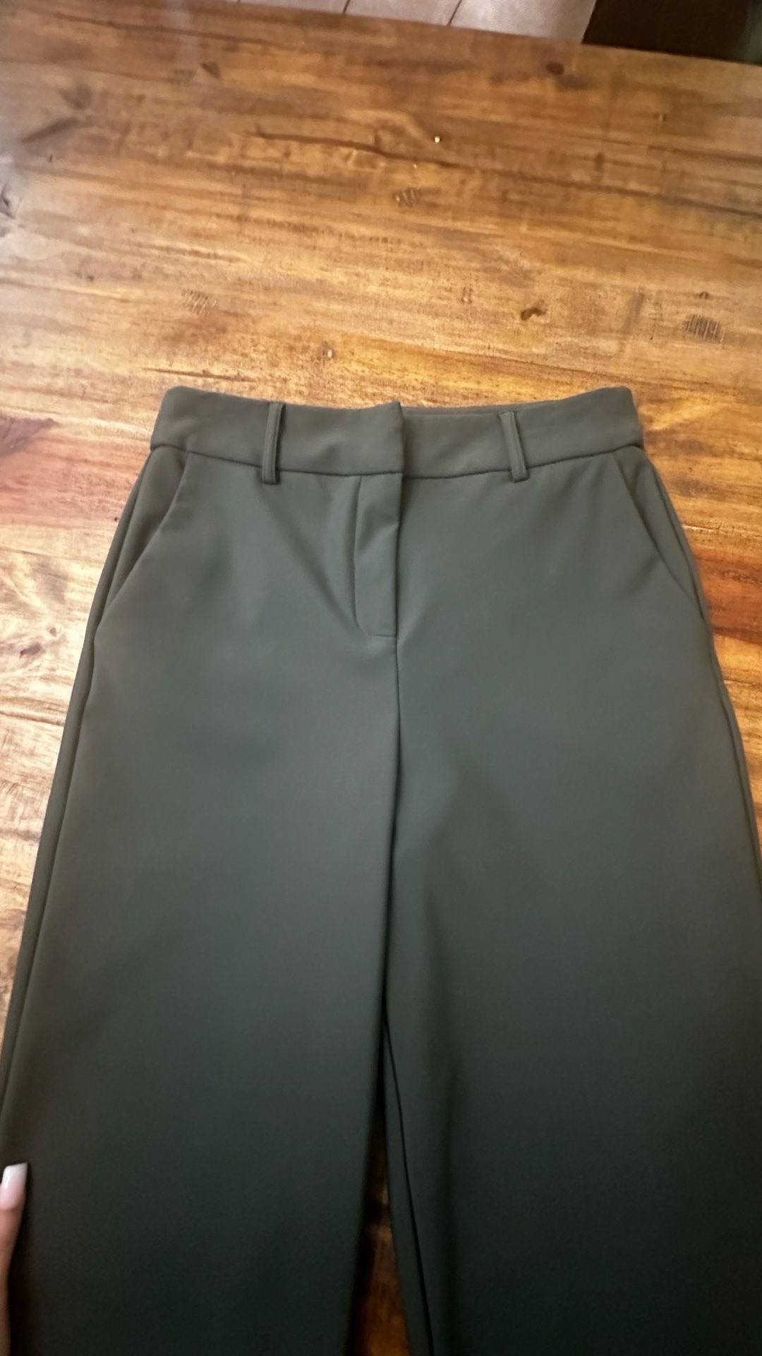 Christian Siriano Dress Pants Size 2 Green Nylon Spandex 3
