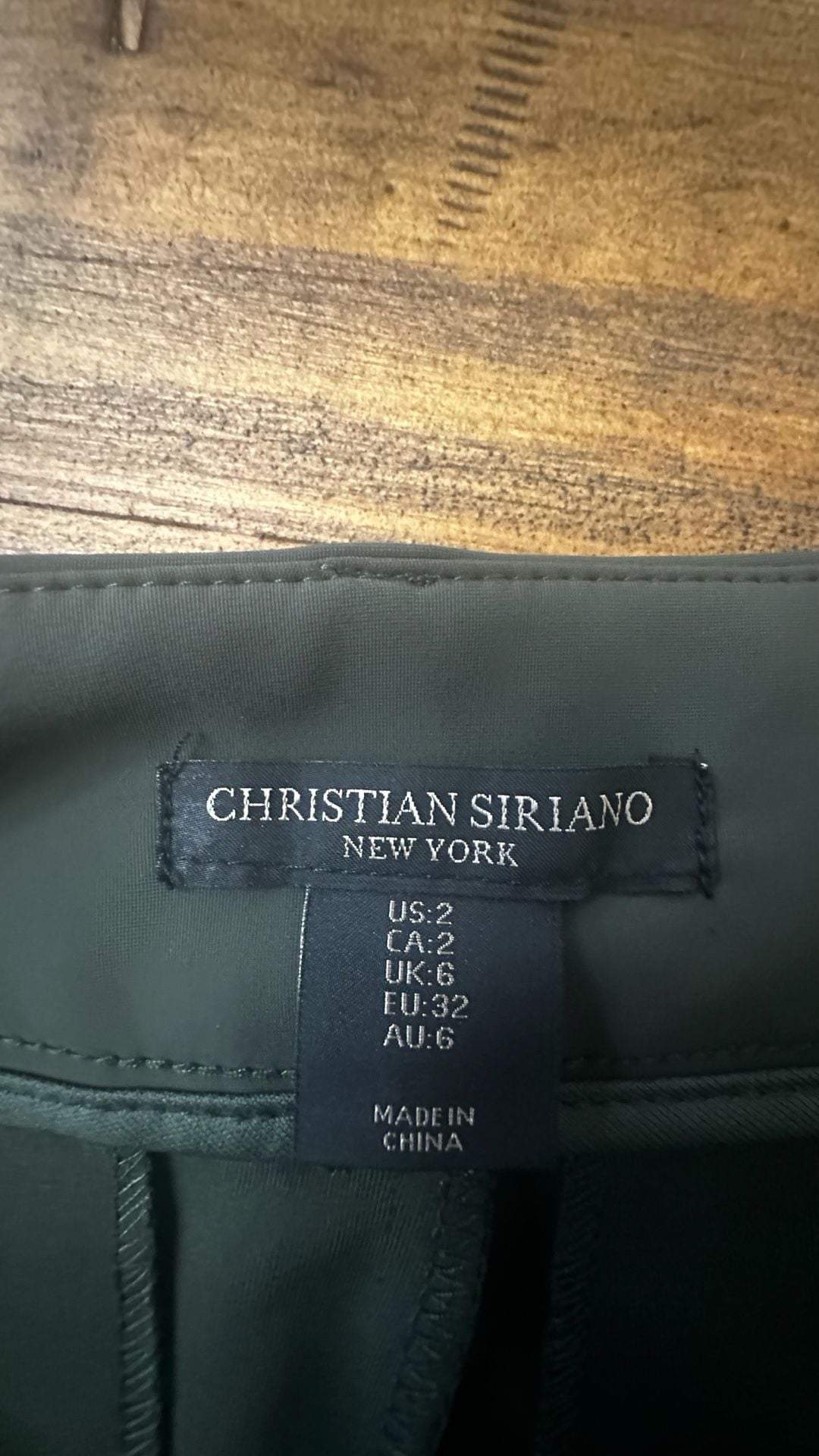 Christian Siriano Dress Pants Size 2 Green Nylon Spandex 5