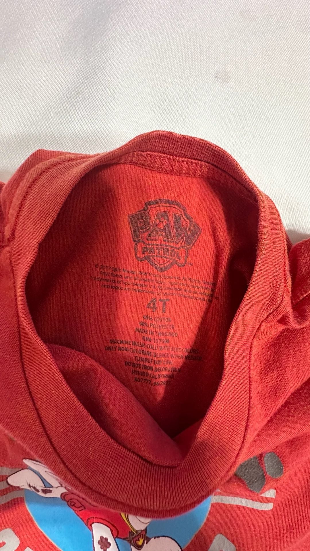 Paw Patrol Marshall Hero On The Job T-Shirt Size 4T Red 4