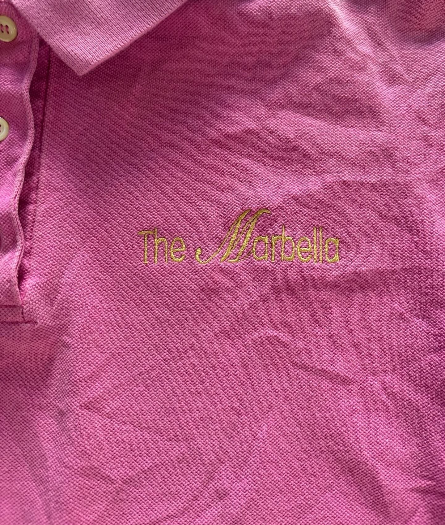 Cotton Deluxe Polo Shirt Pink Embroidered The Marbella 3