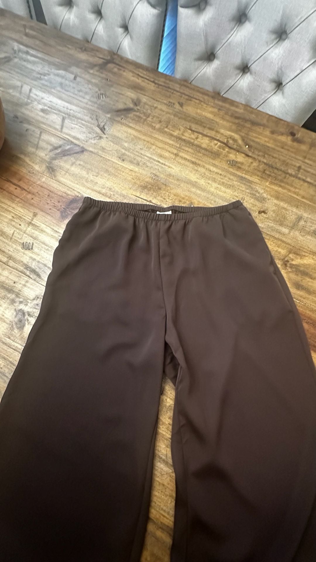 A New Day Wide Leg Pants Size S Brown Pull On Polyester 3