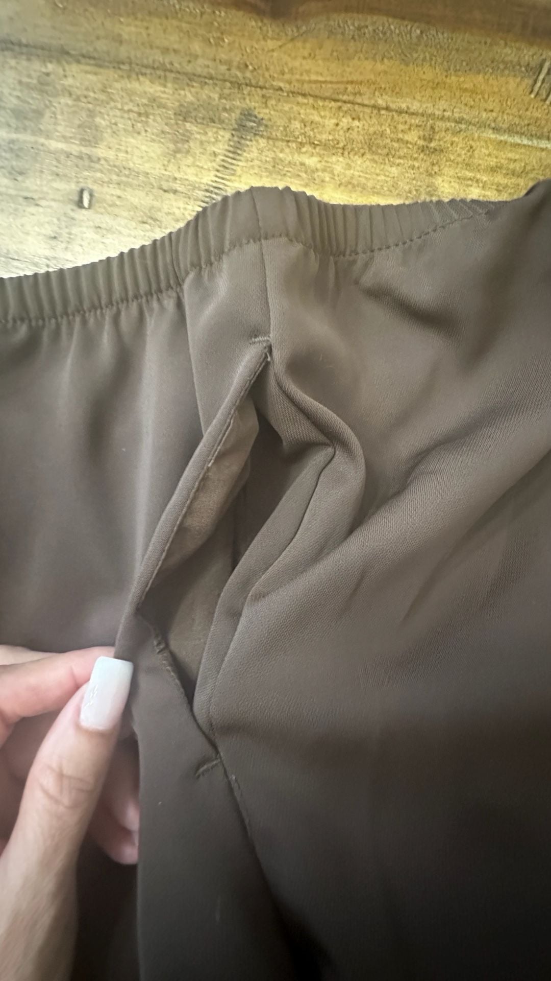 A New Day Wide Leg Pants Size S Brown Pull On Polyester 5