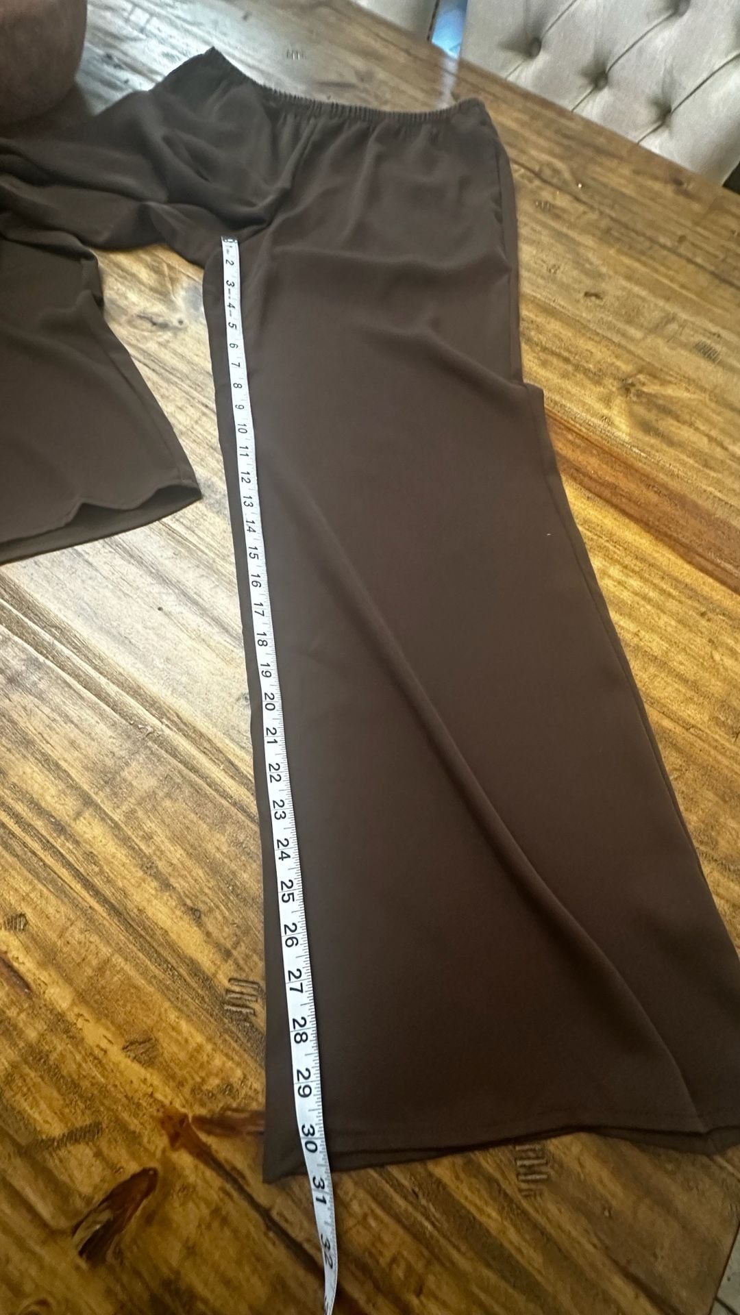 A New Day Wide Leg Pants Size S Brown Pull On Polyester 8