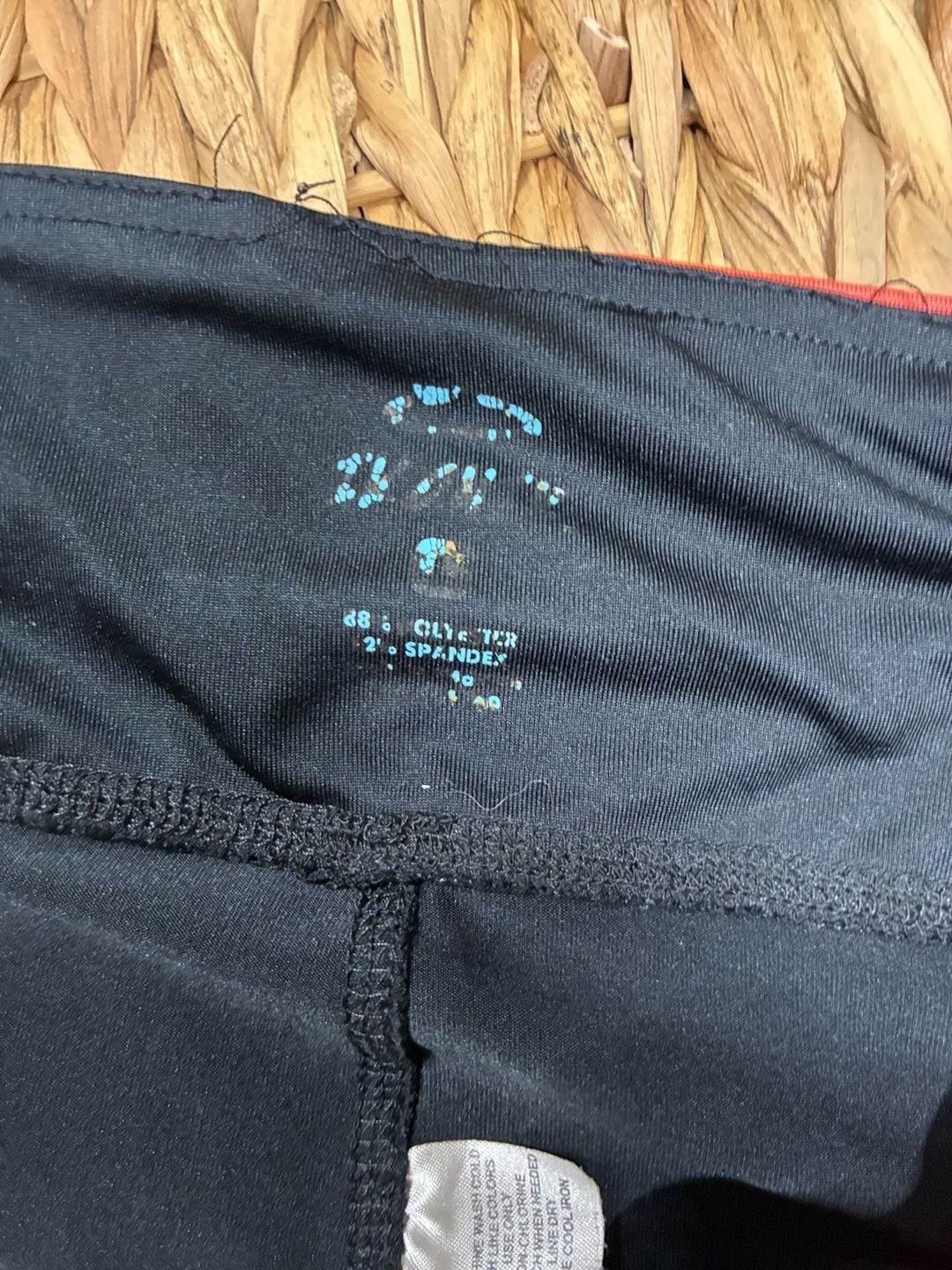 Zella Athletic Leggings Size M Black Orange Gray Cropped 3