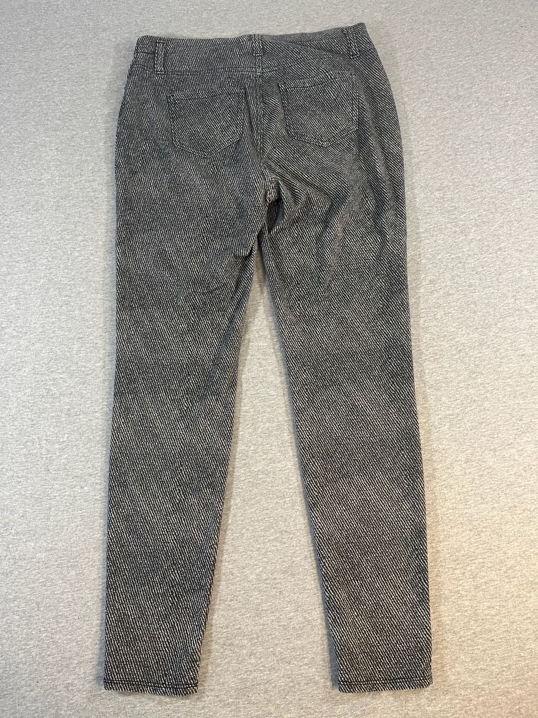 Faded Glory Black/White Mid Rise Herringbone Patterned Pants Women’s M(8-10) 7