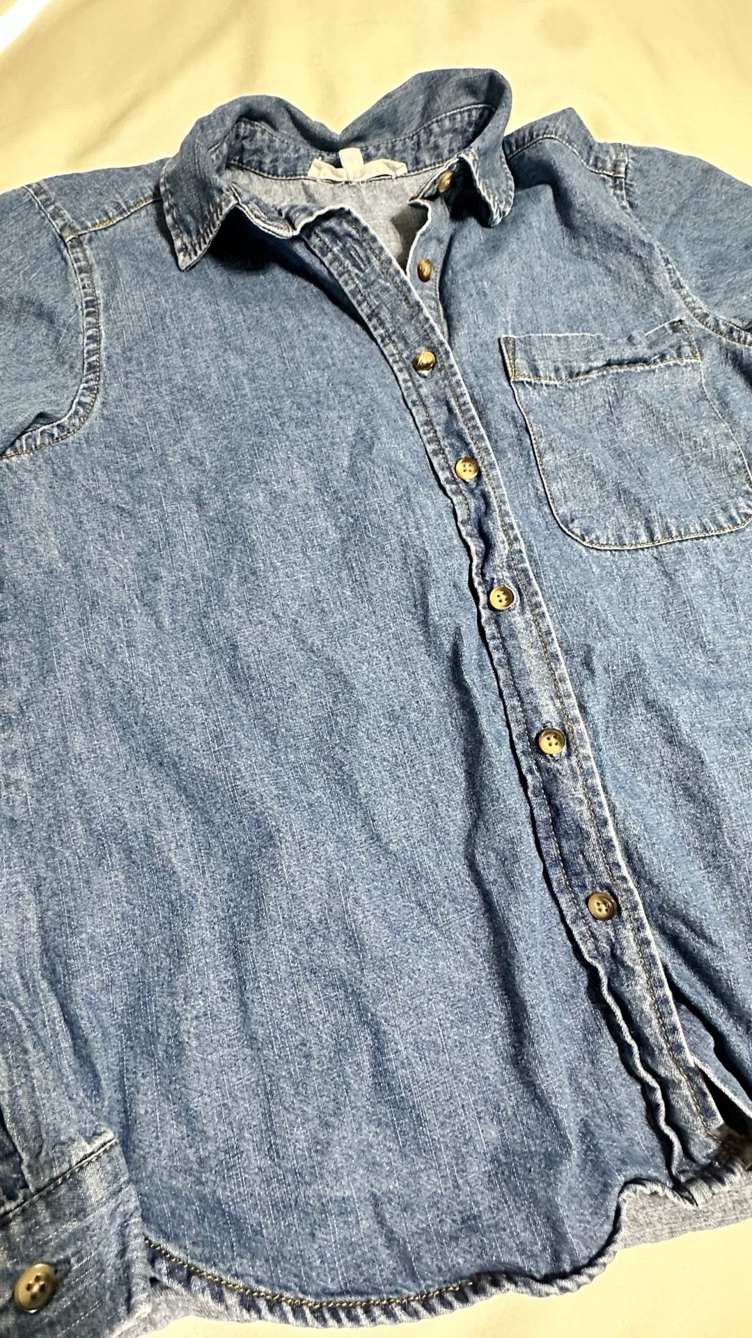 Jane + Delancey Denim Button Down Shirt Size XS 3